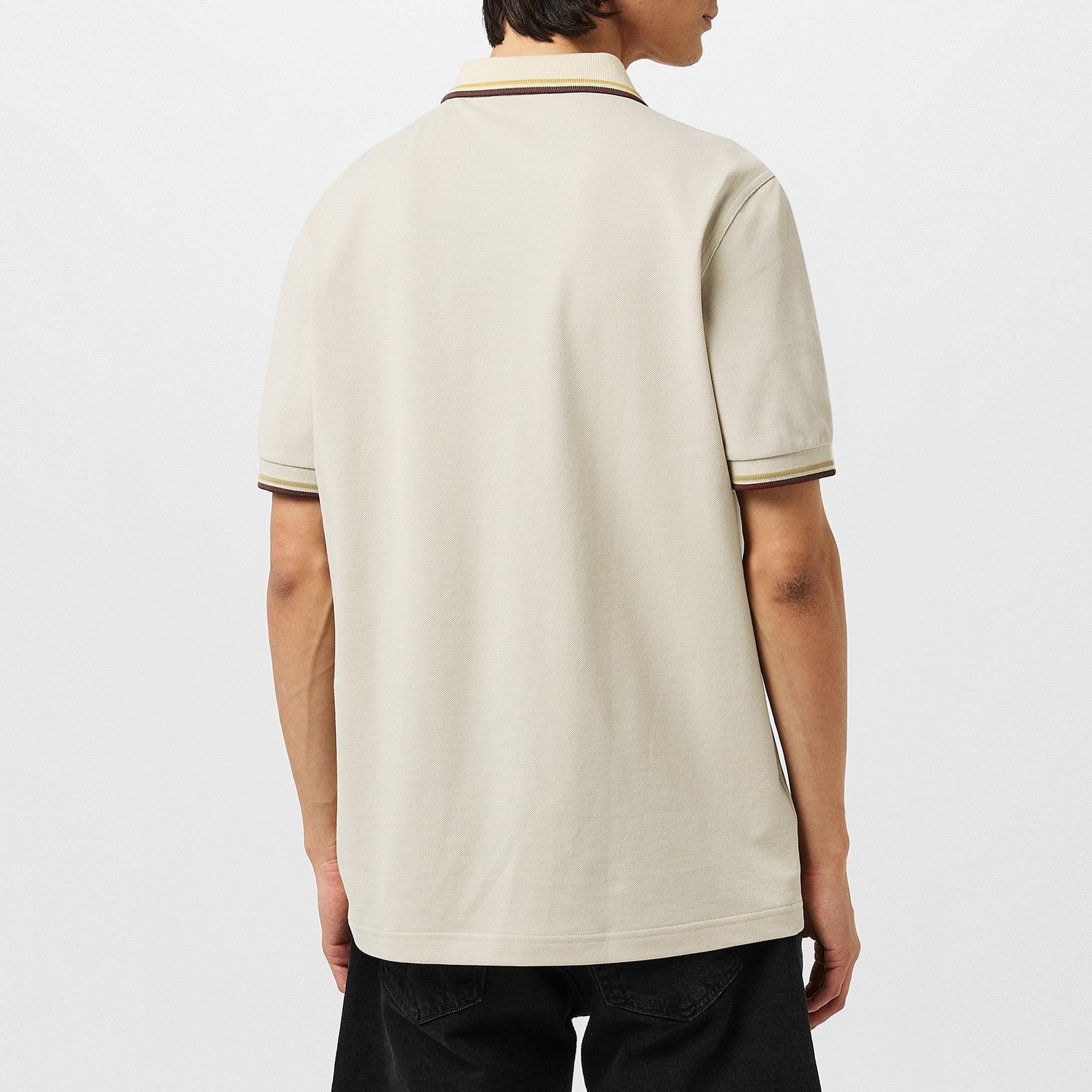 Oatmeal W55 - Fred Perry - Short Sleeve Twin Tipped Polo Shirt - 4