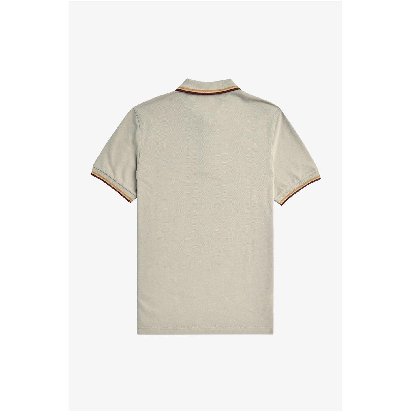 Oatmeal W55 - Fred Perry - Short Sleeve Twin Tipped Polo Shirt - 6