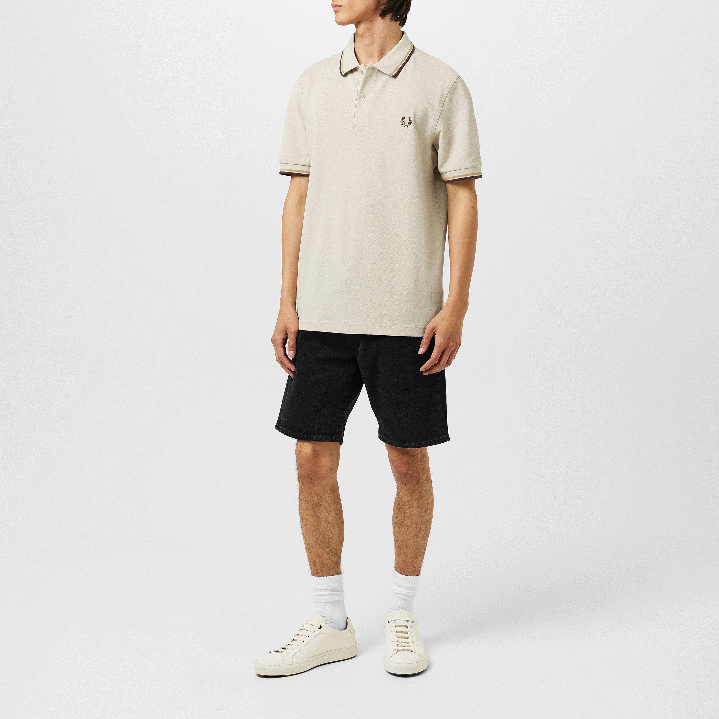 Oatmeal W55 - Fred Perry - Short Sleeve Twin Tipped Polo Shirt - 7