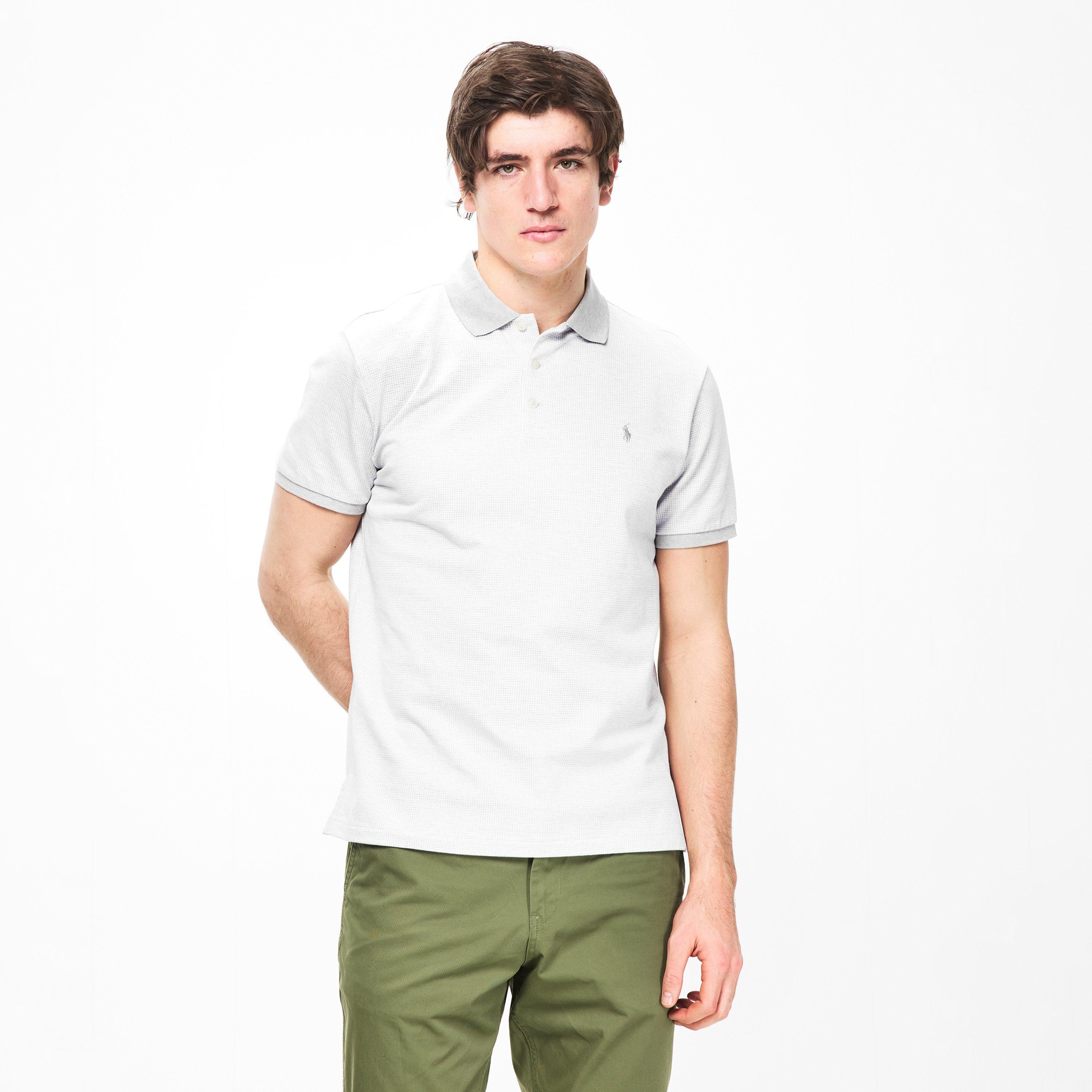 Spring Hthr/Wht - Polo Ralph Lauren - Men's Houndstooth Short-Sleeve Polo Shirt - 3