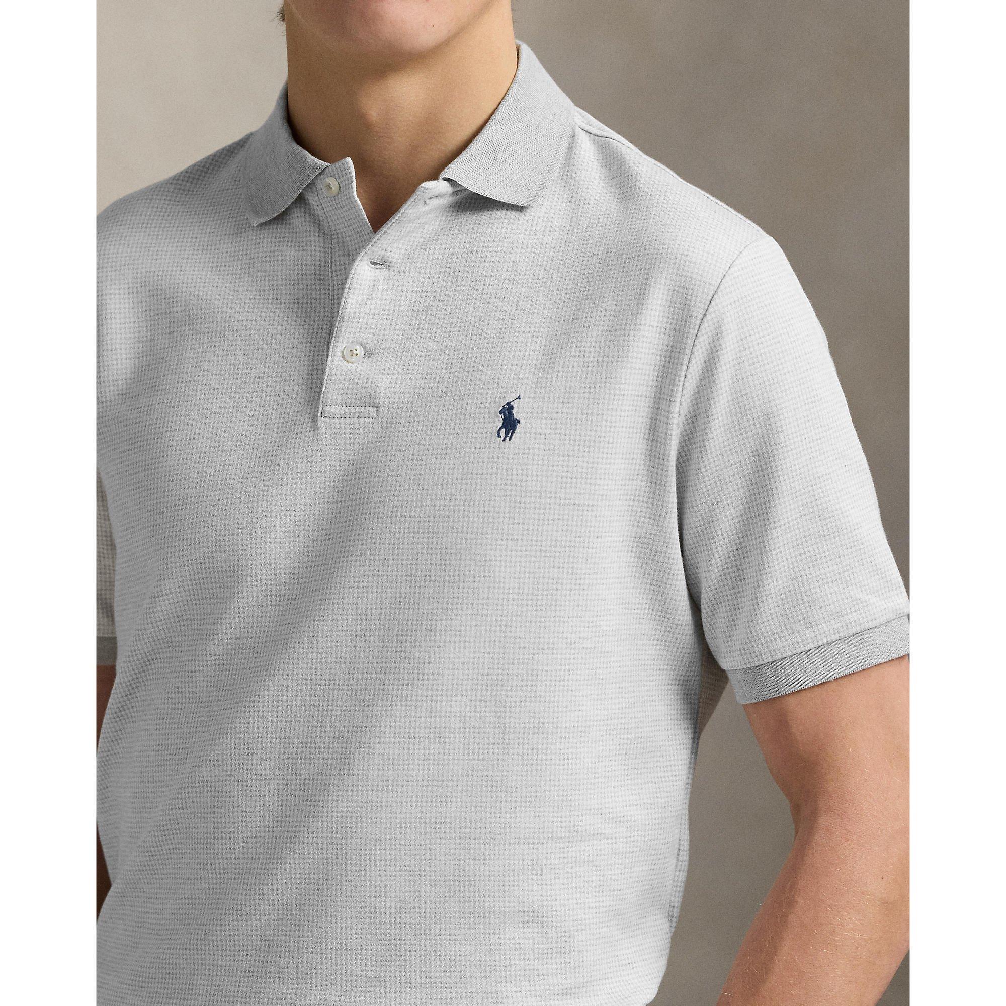 Spring Hthr/Wht - Polo Ralph Lauren - Men's Houndstooth Short-Sleeve Polo Shirt - 5