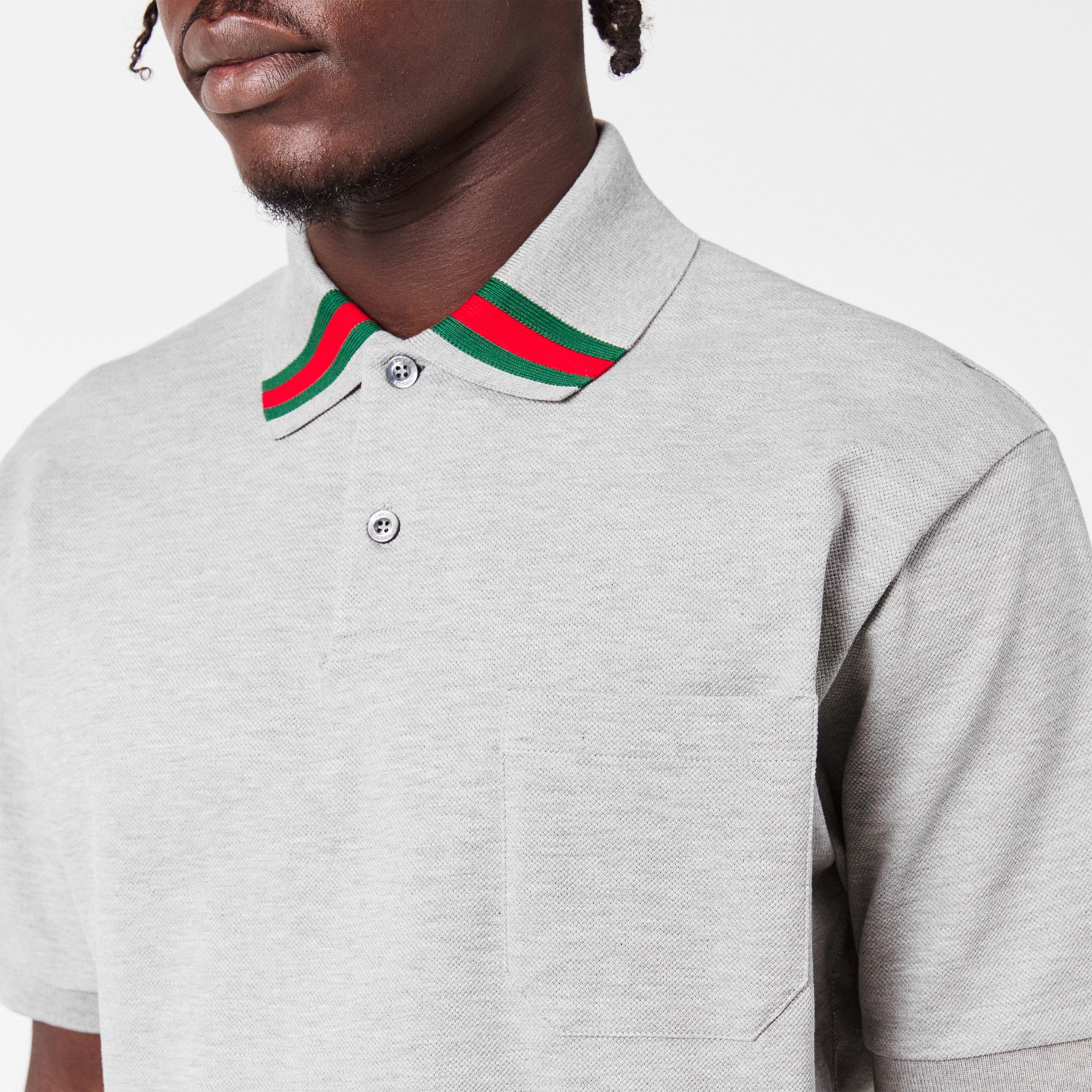 Grey - Gucci - Men's Short-Sleeve Polo Shirt - 5