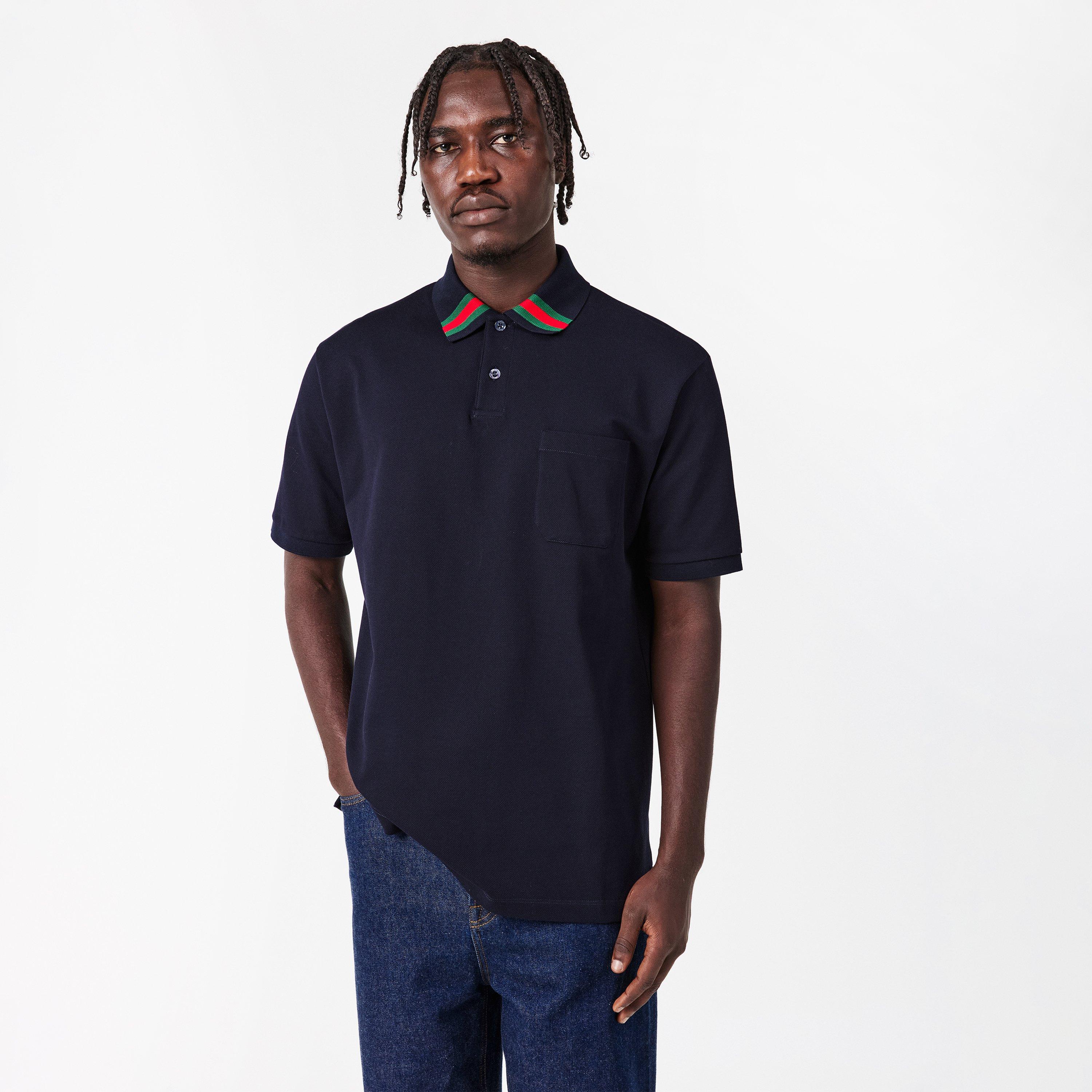 Navy - Gucci - Men's Short Sleeve Polo Shirt - 3
