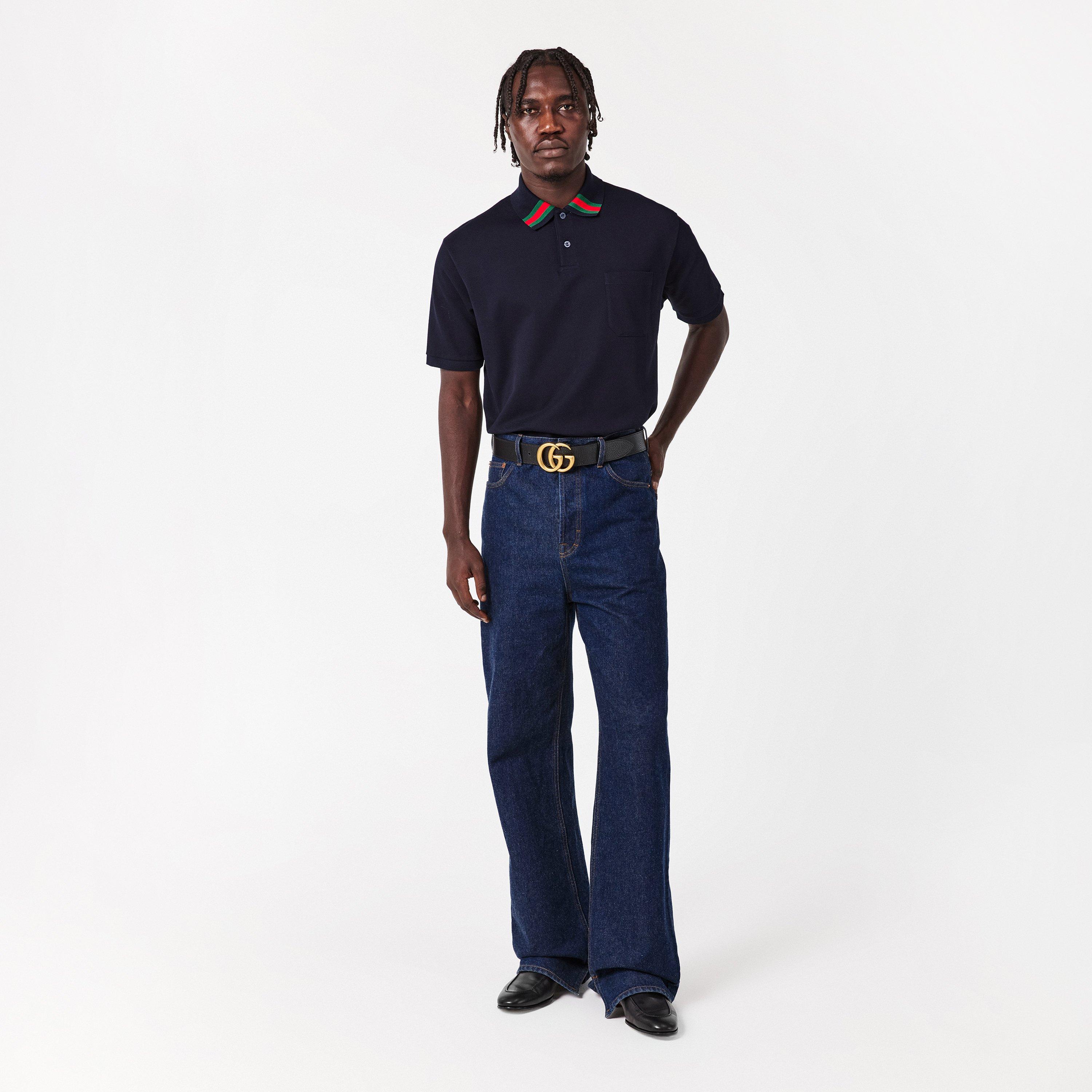 Navy - Gucci - Men's Short Sleeve Polo Shirt - 6