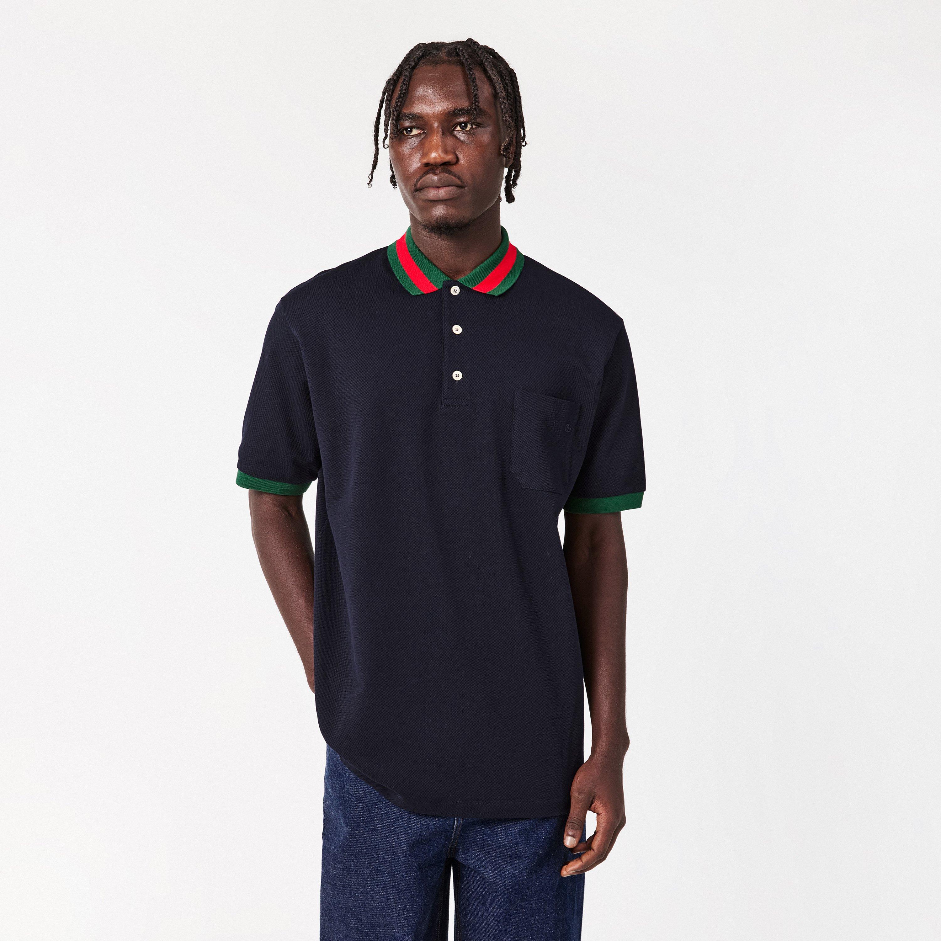 Navy - Gucci - Men's Short-Sleeve Polo Shirt - 3