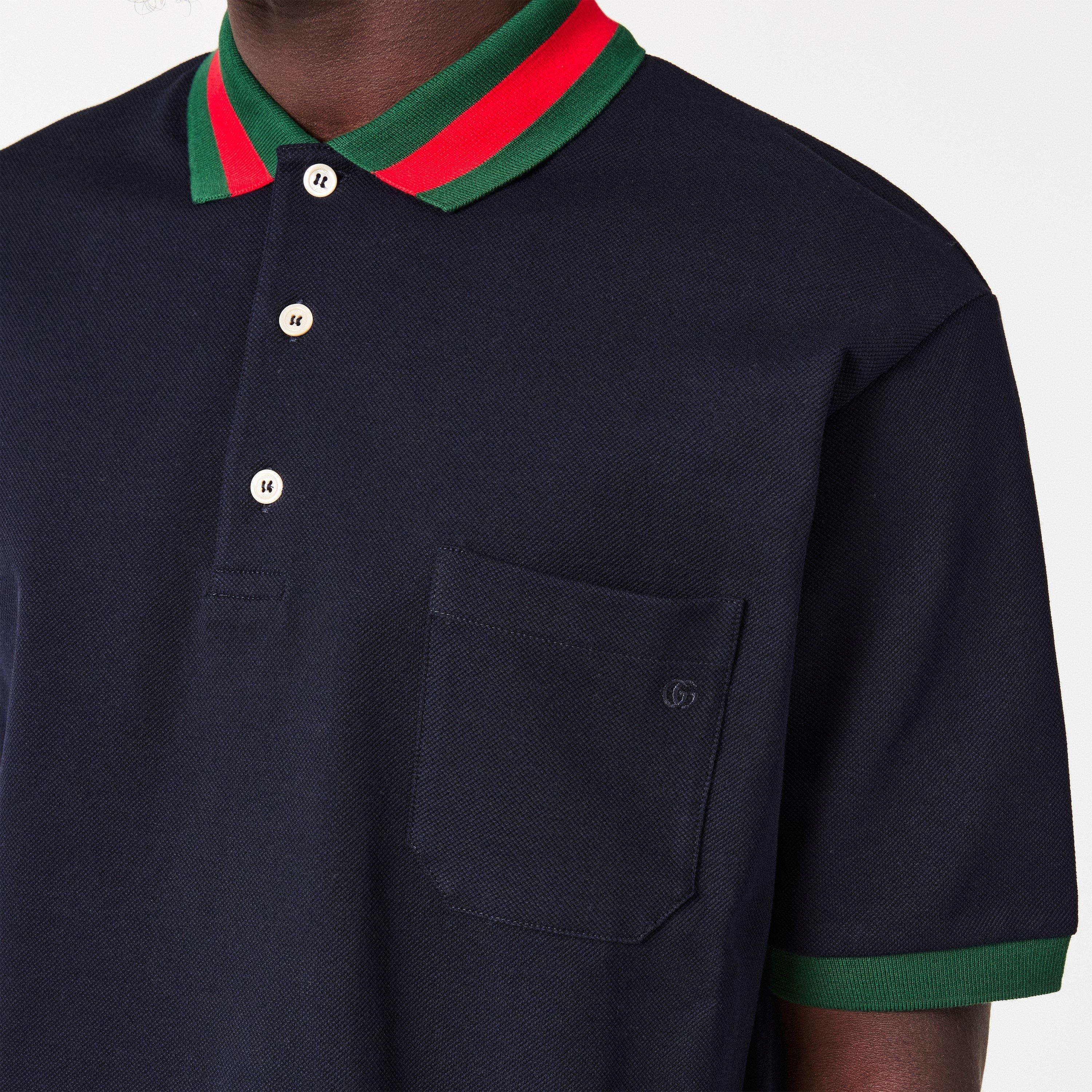 Navy - Gucci - Men's Short-Sleeve Polo Shirt - 5