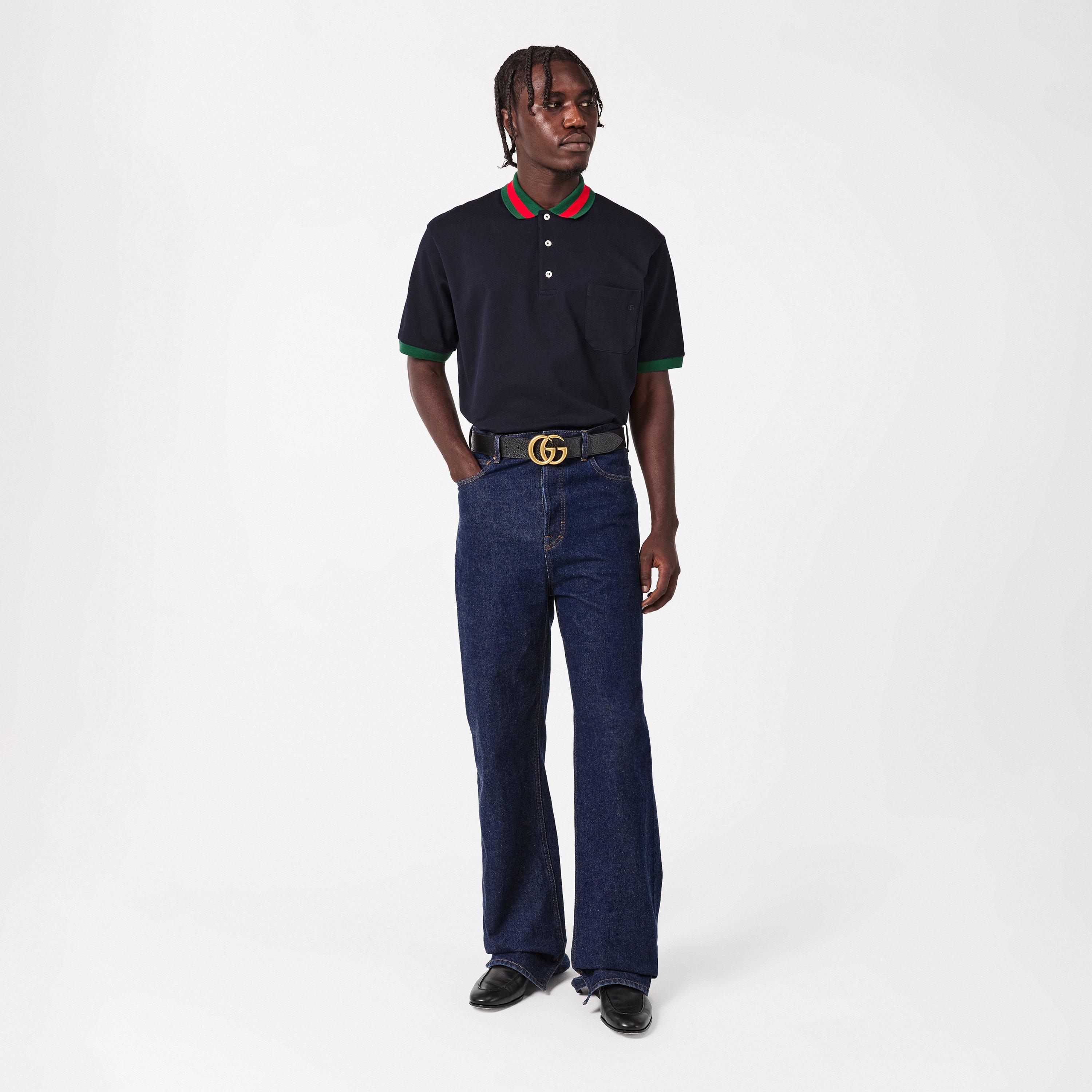 Navy - Gucci - Men's Short-Sleeve Polo Shirt - 6
