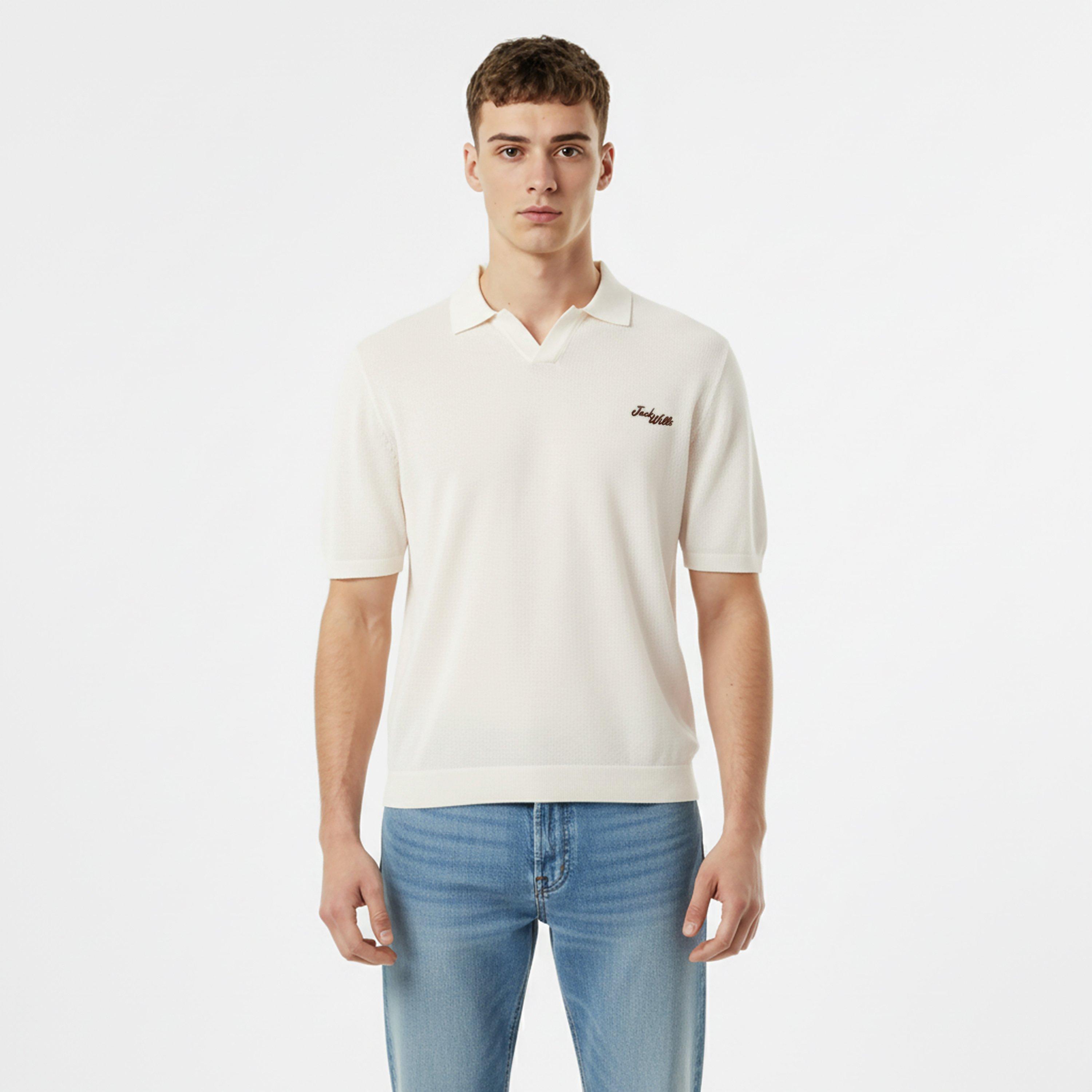 Bež - Jack Wills - JW Open Knit Polo Sn62 - 3