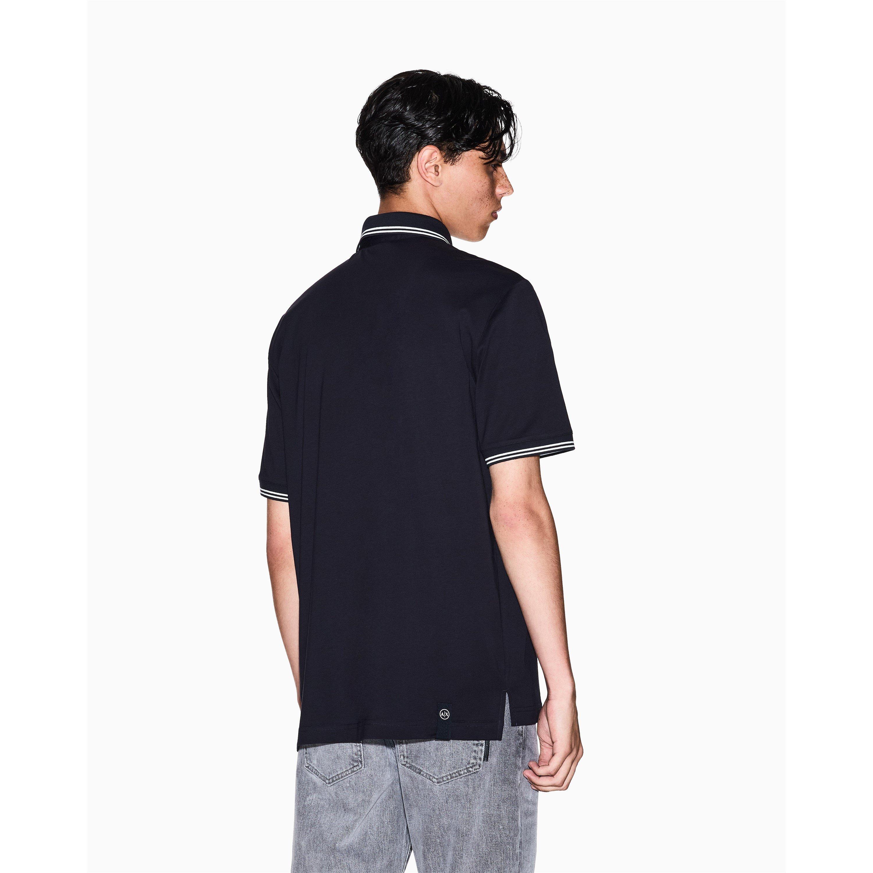 Navy - Armani Exchange - Men's Short Sleeve Polo Shirt - 2