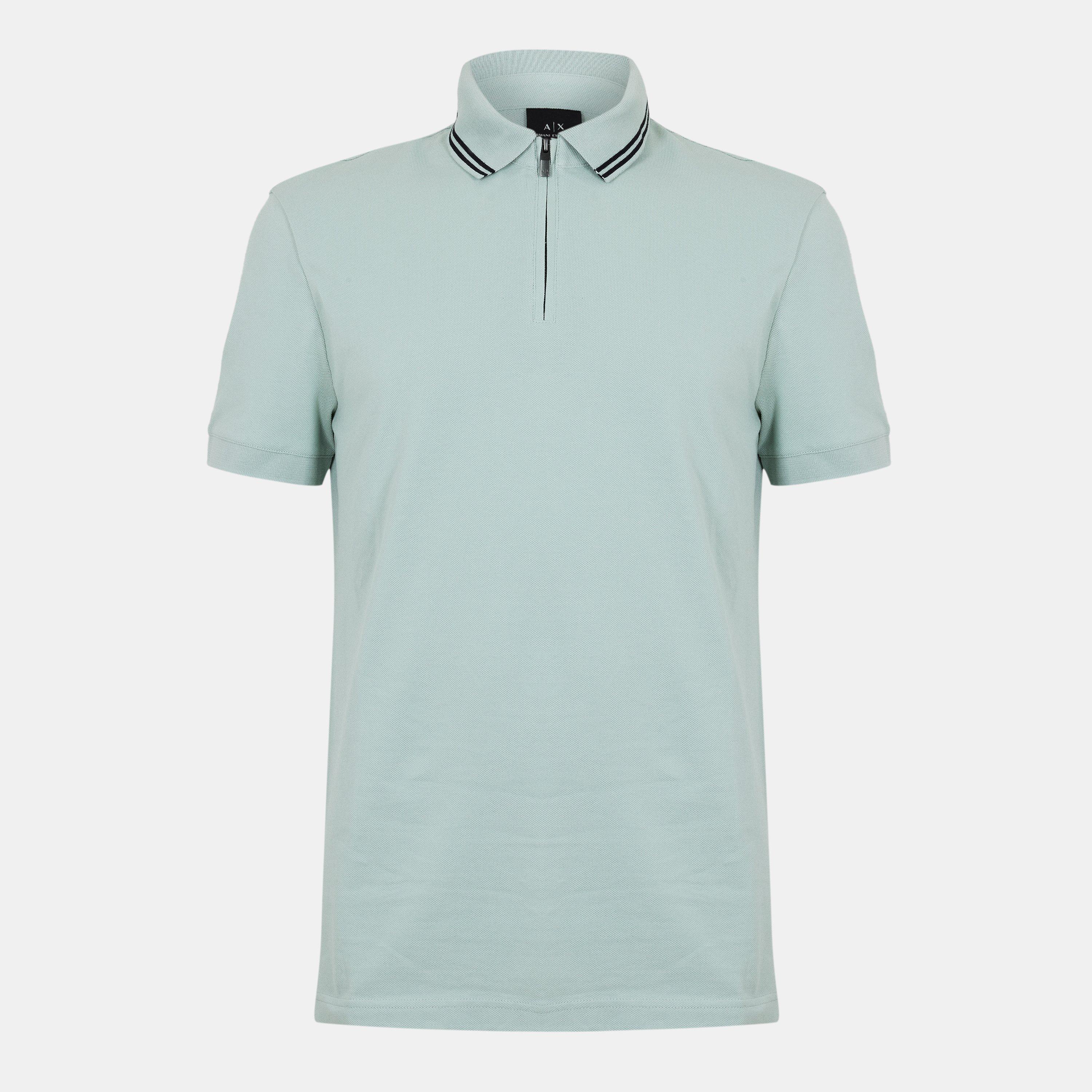 Armani Exchange Men's Short Sleeve Polo Shirt - Aqua Grey - XL