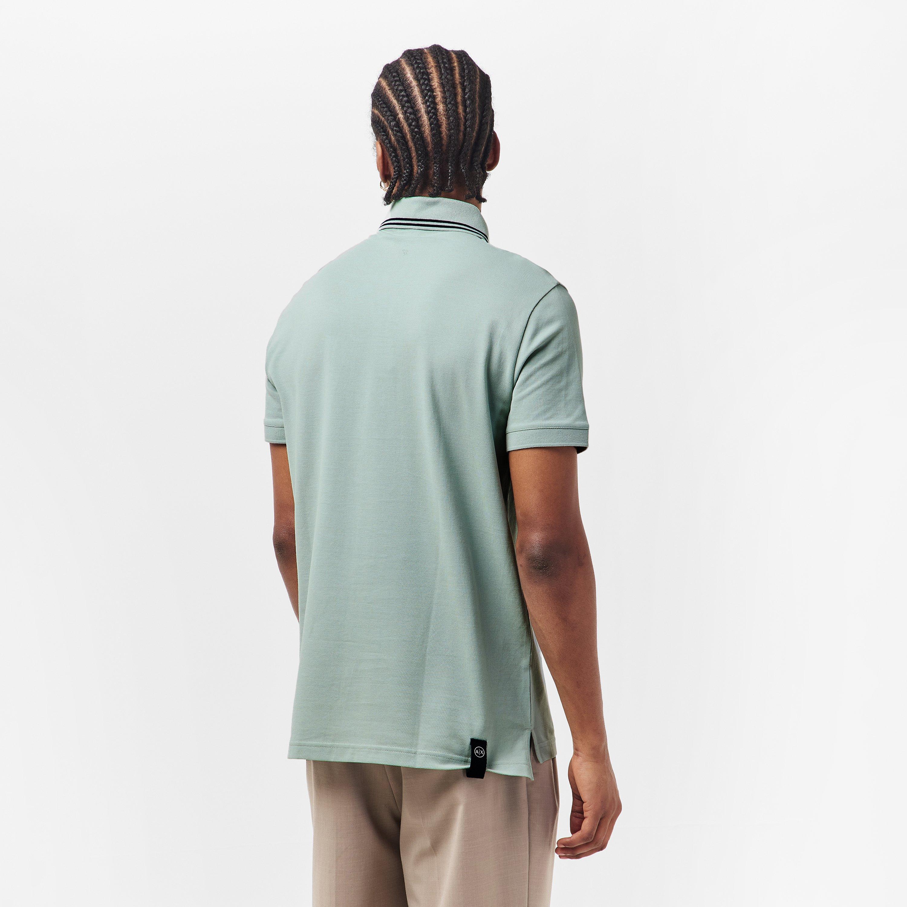 Aqua Grey - Armani Exchange - Men's Short Sleeve Polo Shirt - 4