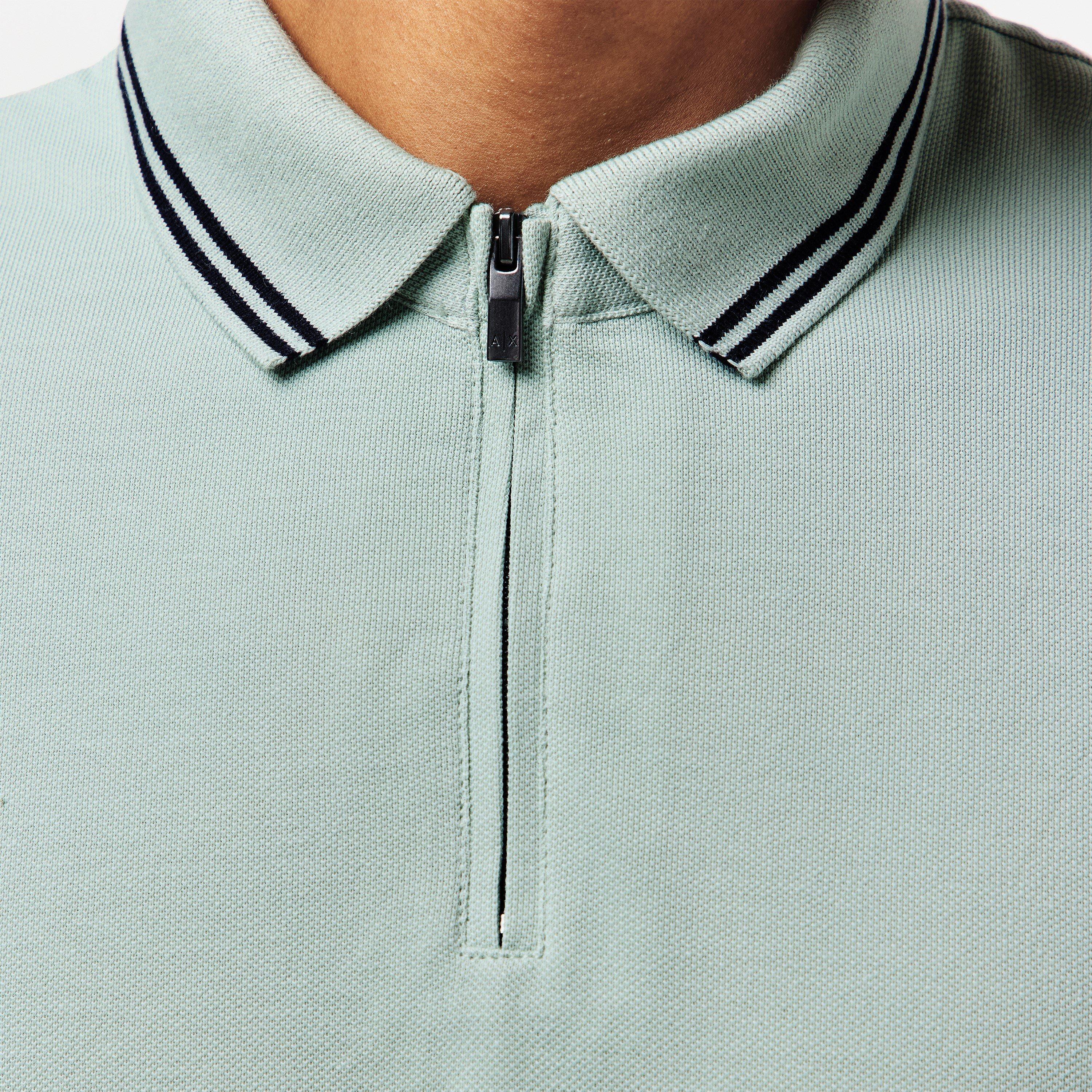 Aqua Grey - Armani Exchange - Men's Short Sleeve Polo Shirt - 5