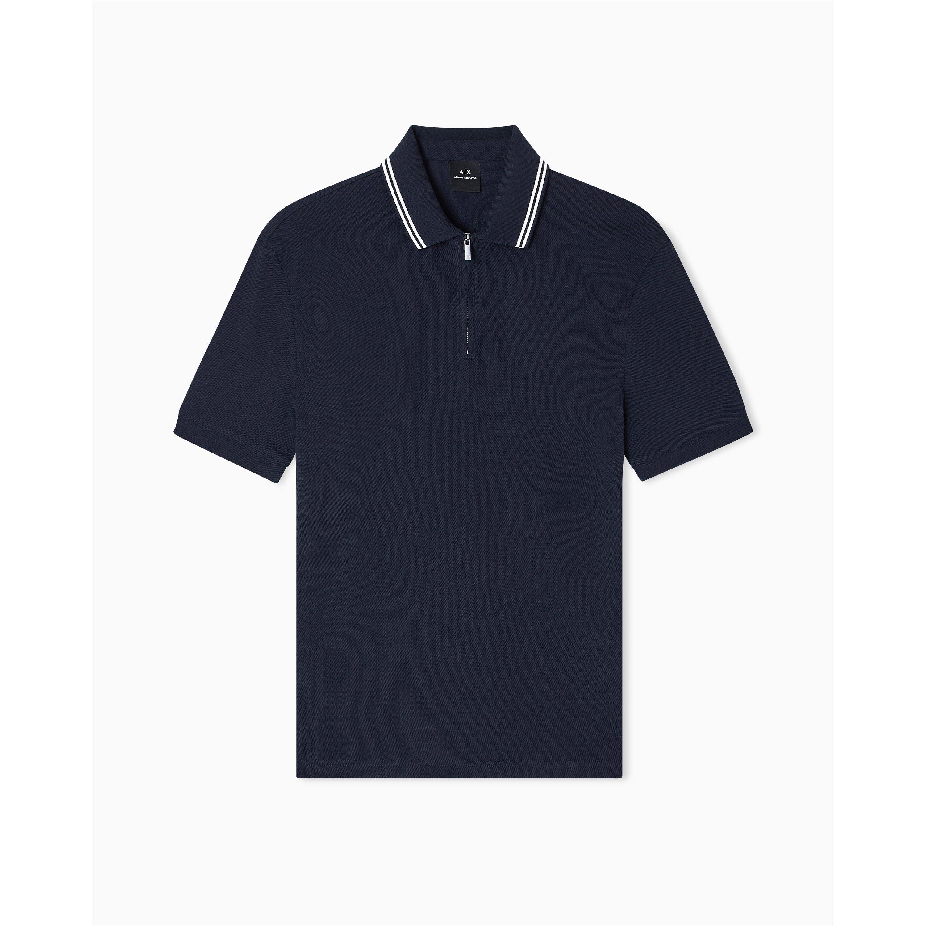 Navy - Armani Exchange - Men's Short Sleeve Polo Shirt - 5