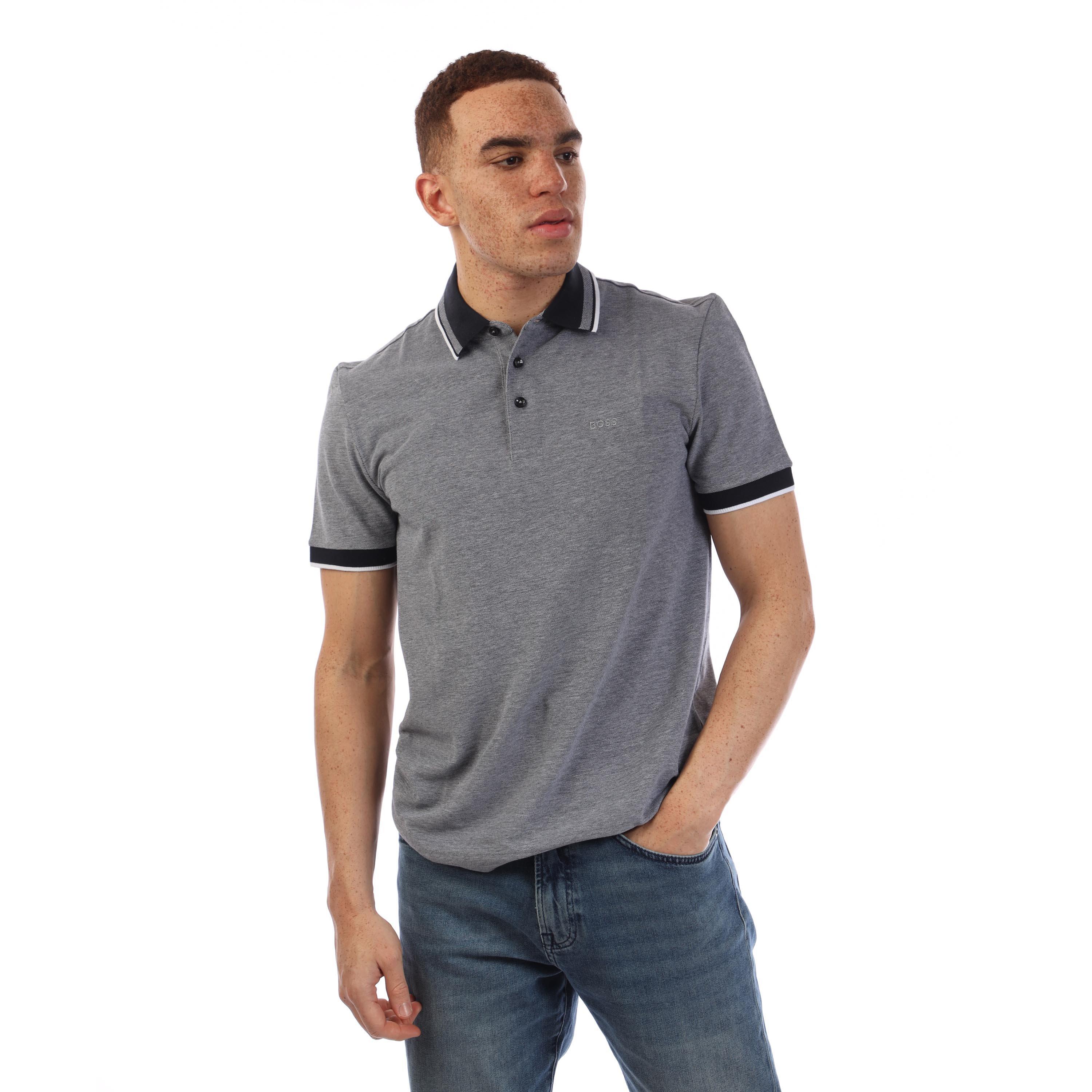 Dark Blue - Boss - Men's H Prout Short Sleeve Polo Shirt - 1