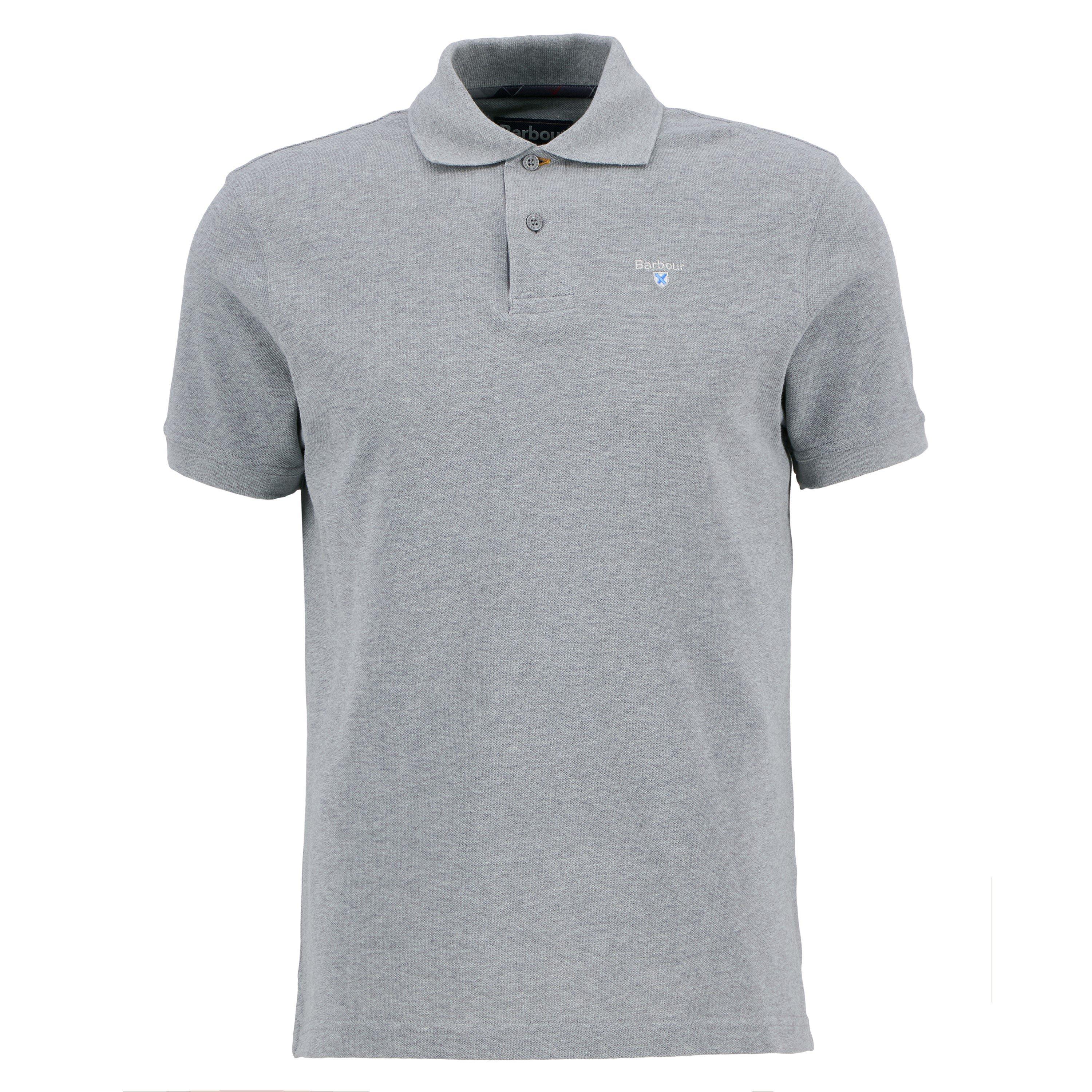 Barbour Men's Tartan Pique Polo Shirt - Grey Marl Gy52 - 2XL
