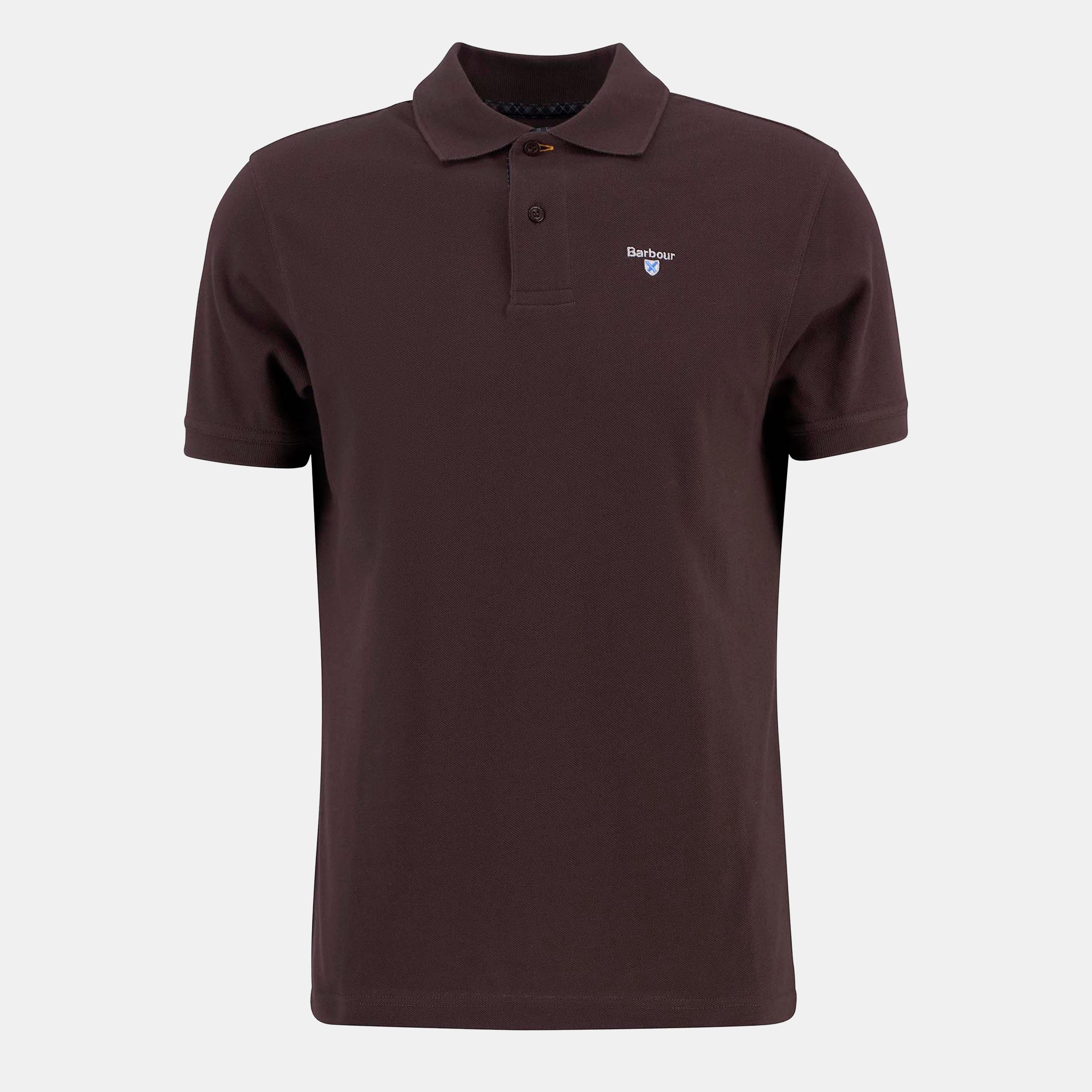 Barbour Men's Tartan Pique Polo Shirt - Dark Oak - S