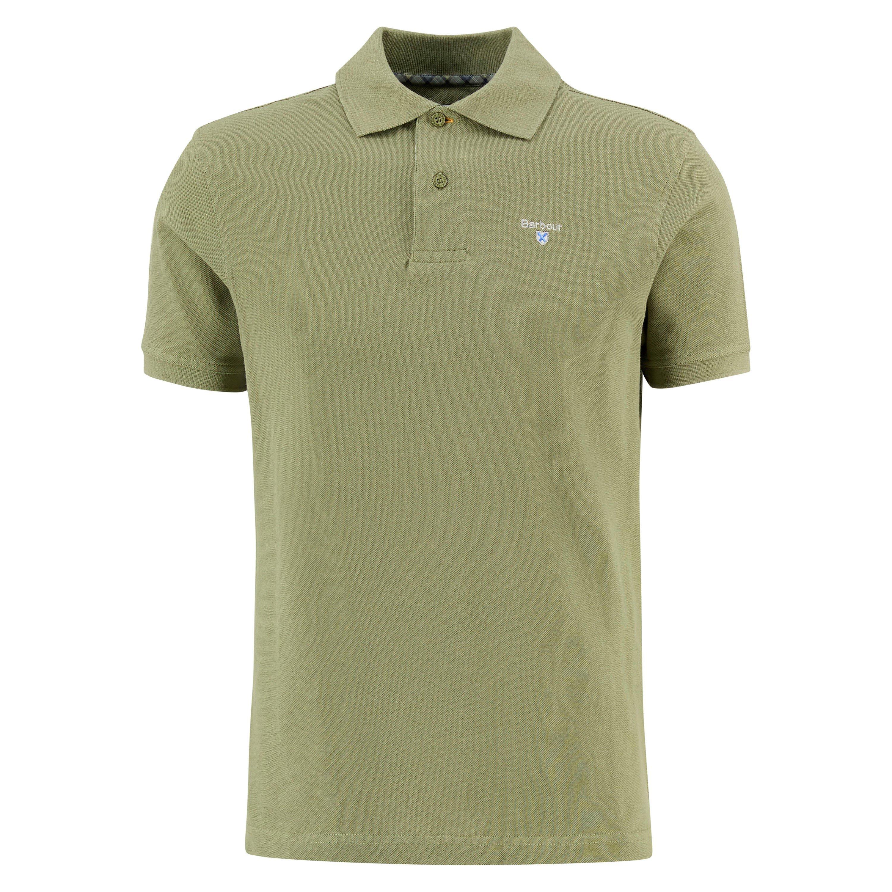 Barbour Mens Tartan Pique Polo Shirt - Laurel Grn GN64 - S