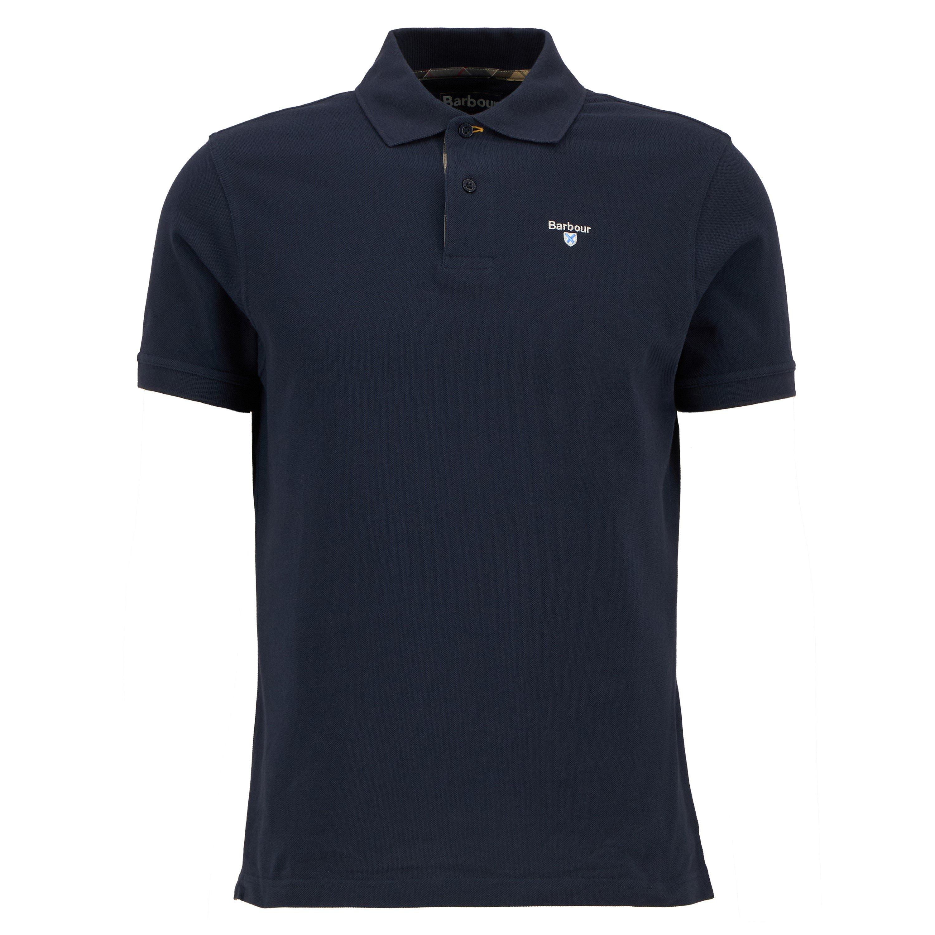 Barbour Men's Tartan Pique Polo Shirt - New Navy Ny31 - 2XL