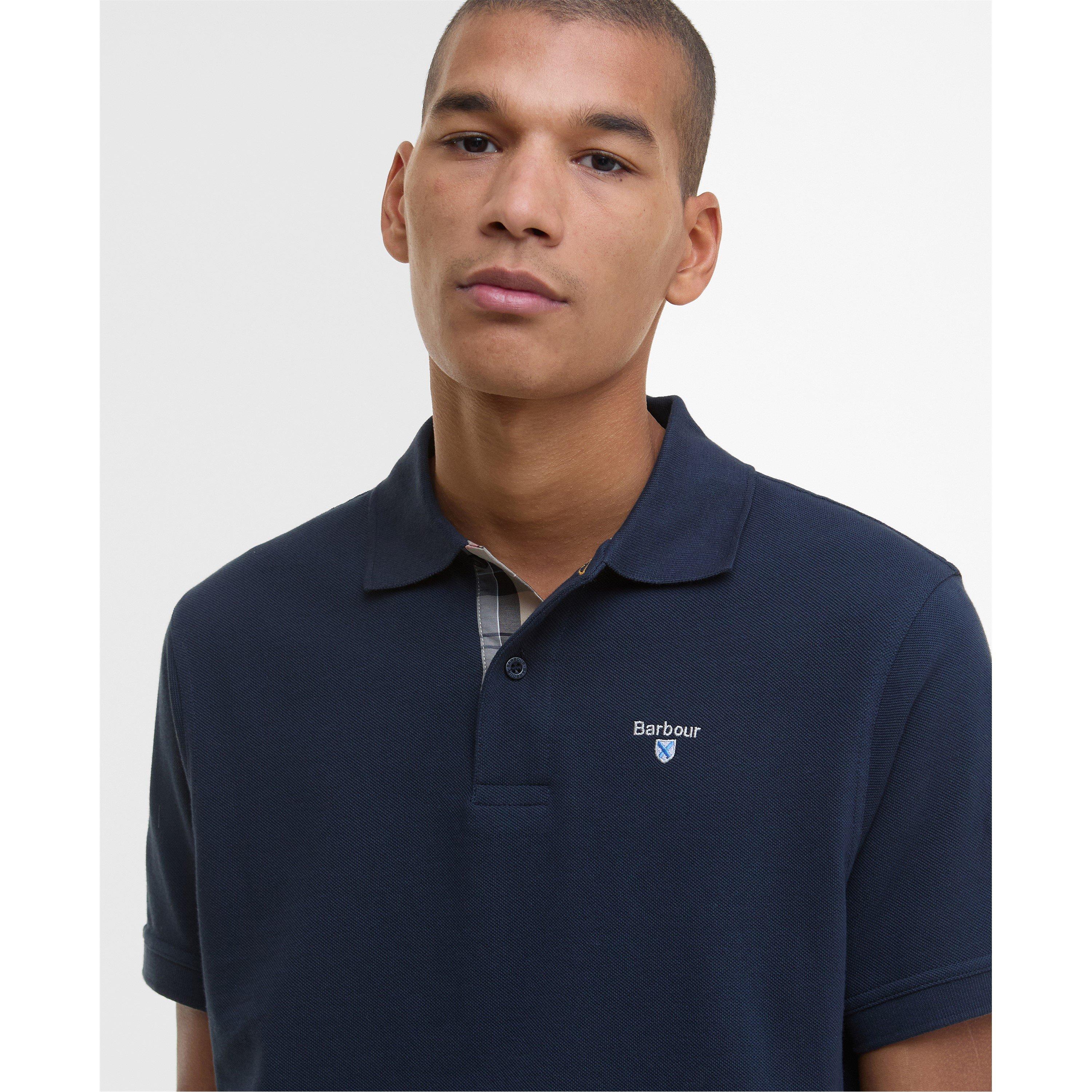 New Navy NY31 - Barbour - Men's Tartan Trim Cotton Short Sleeve Polo Shirt - 4