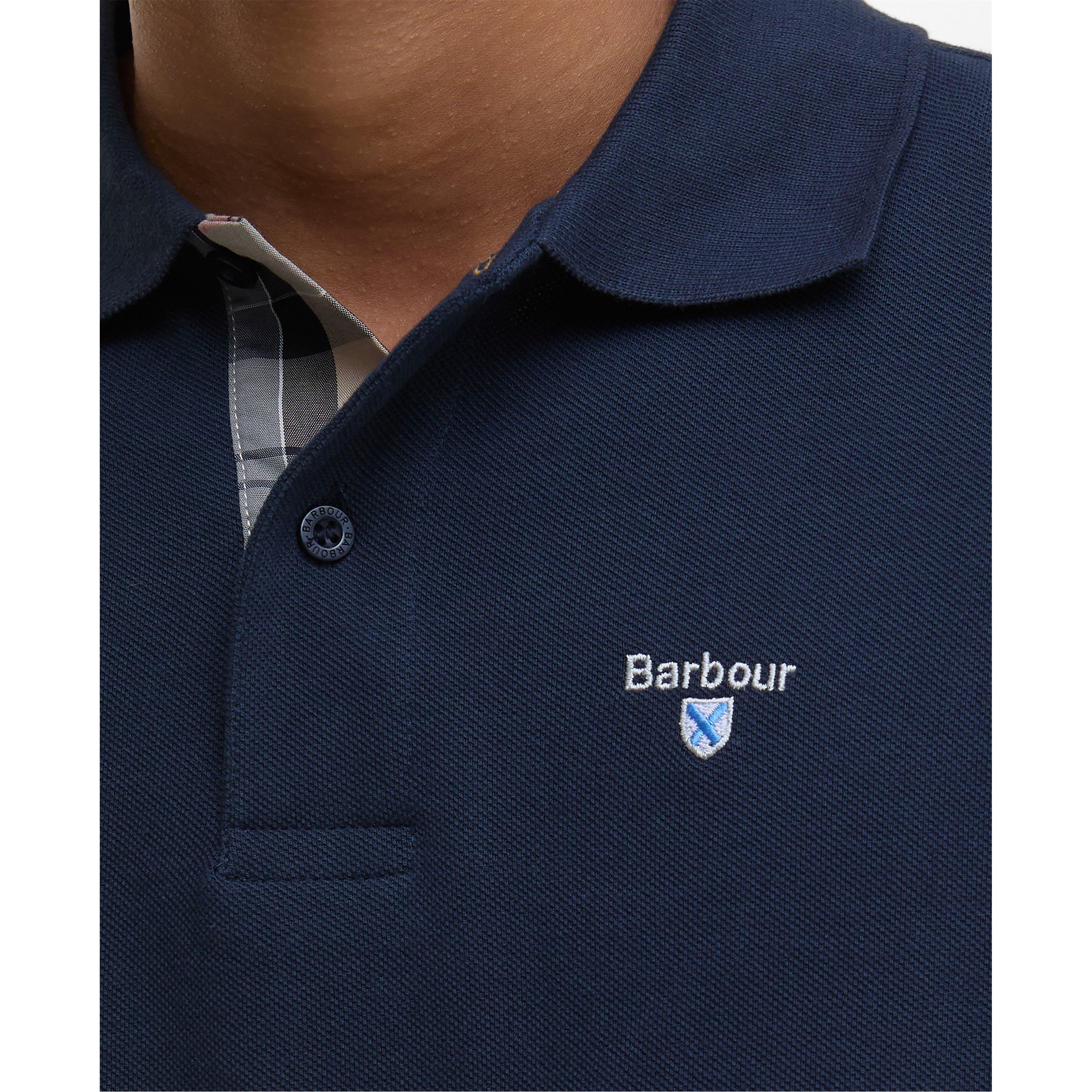 New Navy NY31 - Barbour - Men's Tartan Trim Cotton Short Sleeve Polo Shirt - 5