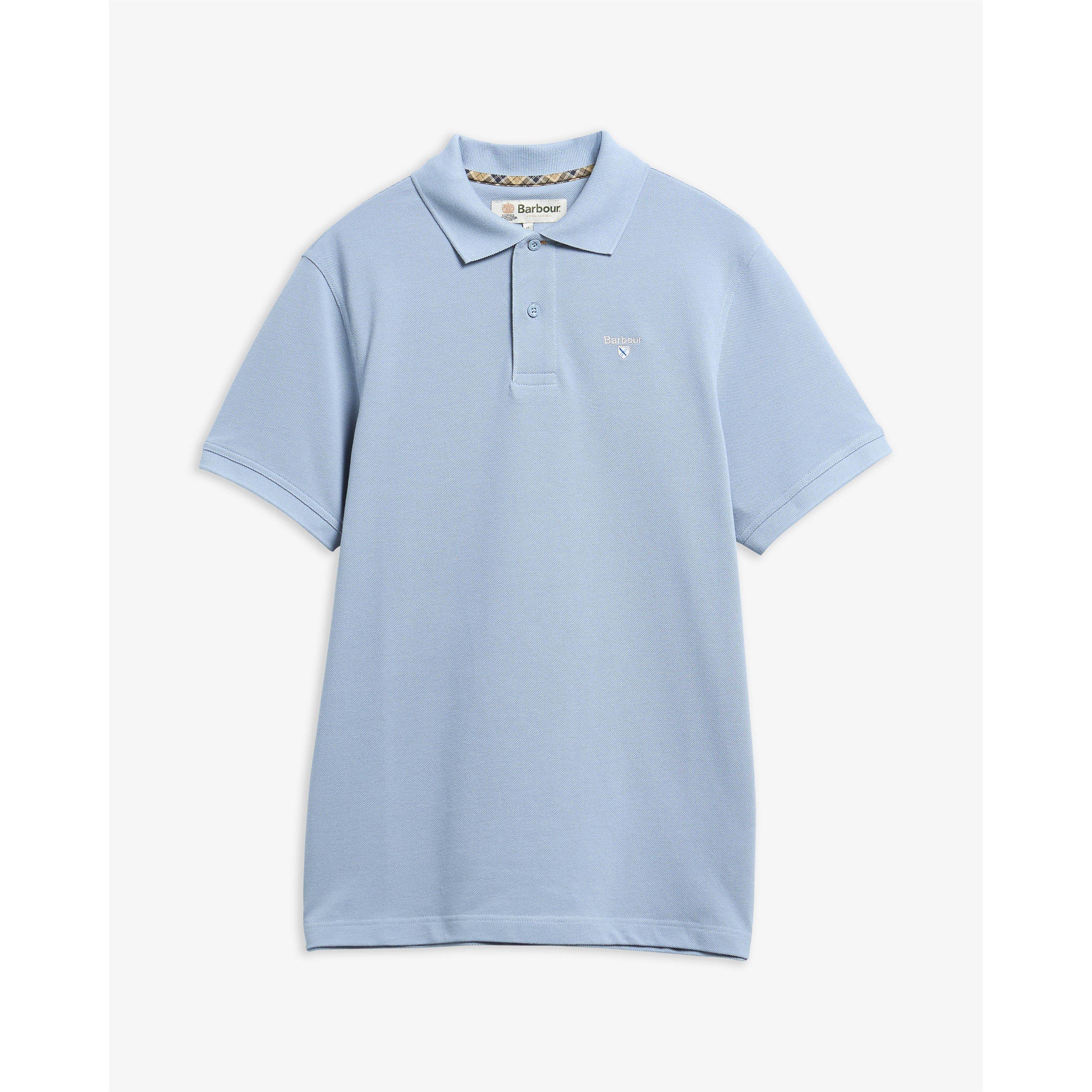 Barbour Men's Tartan Pique Polo Shirt - Blue Bu75 - M