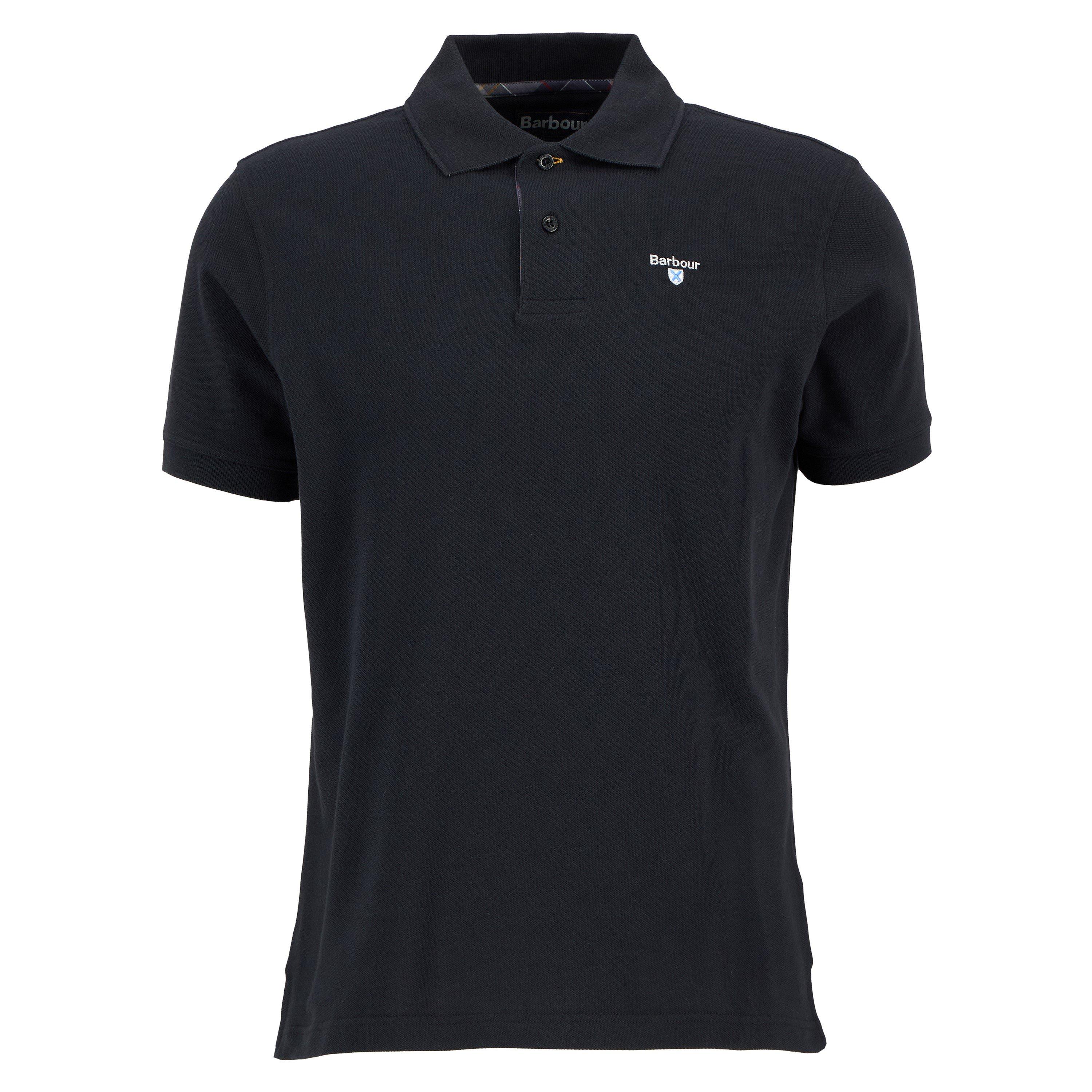 Barbour Men's Tartan Pique Polo Shirt - Black Bk31 - 2XL