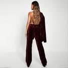Bourgogne - I Saw It First - ISAWITFIRST Textured Velvet Straight Leg Trousers - 3