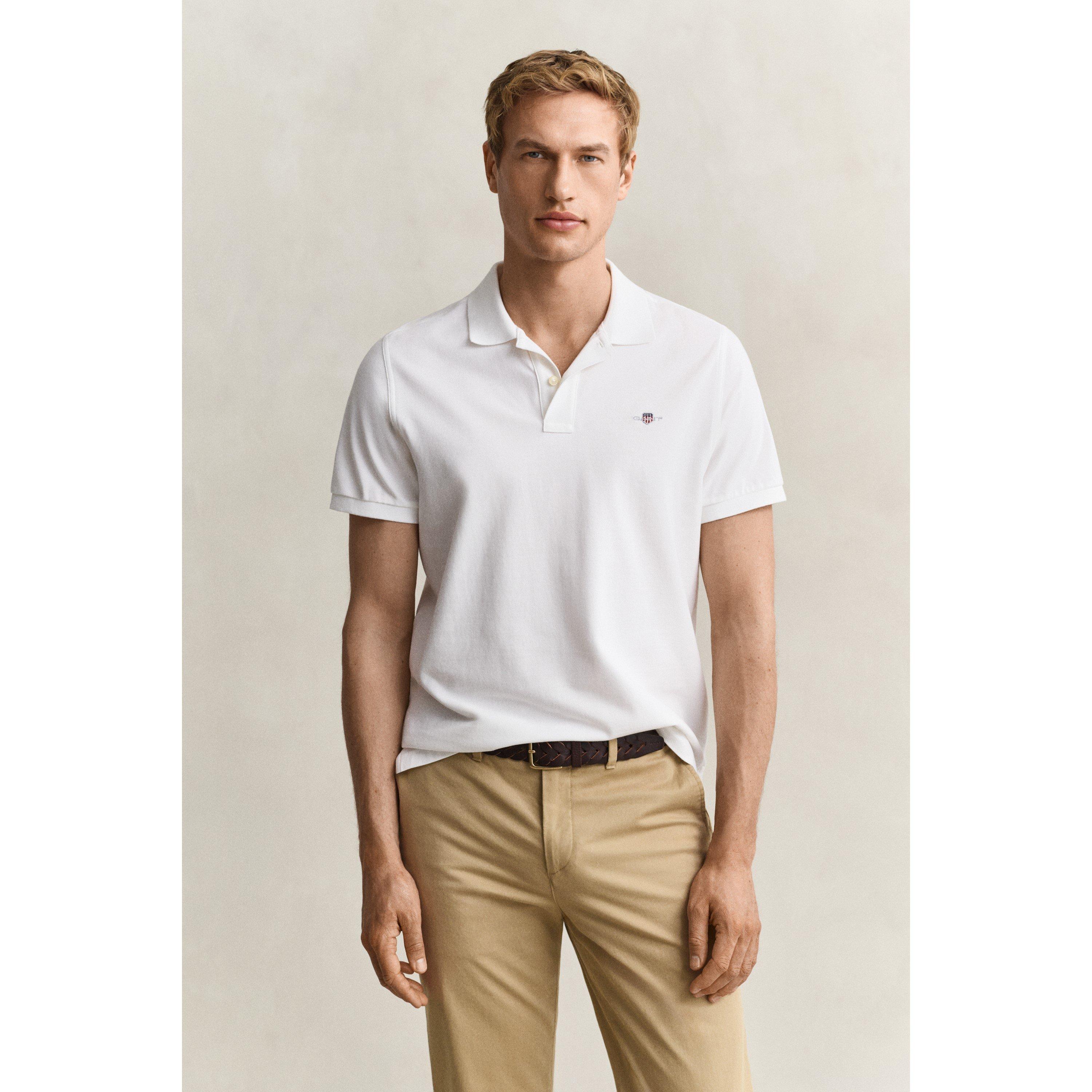 White 110 - Gant - Shield Pique Polo Shirt - 3