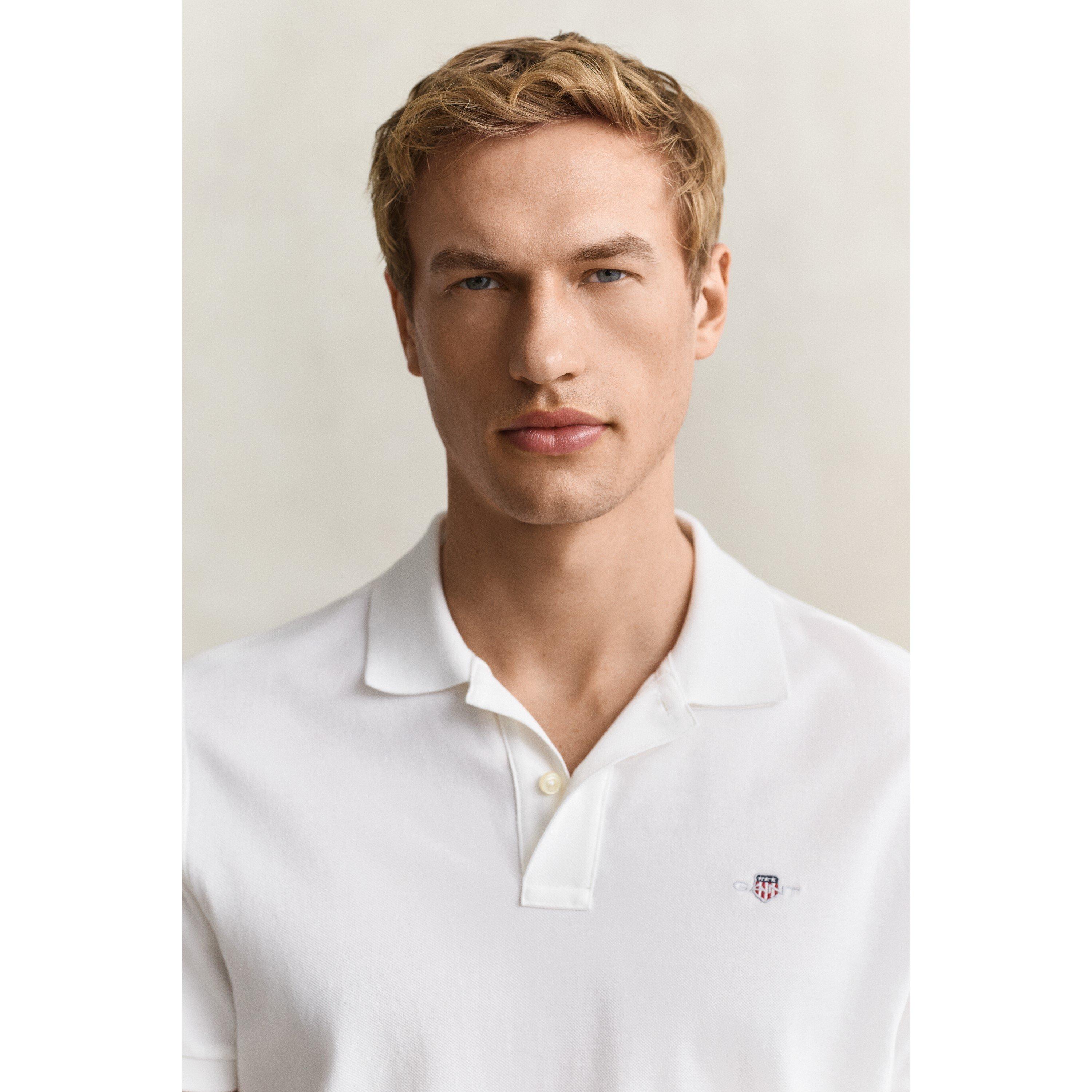 White 110 - Gant - Shield Pique Polo Shirt - 5