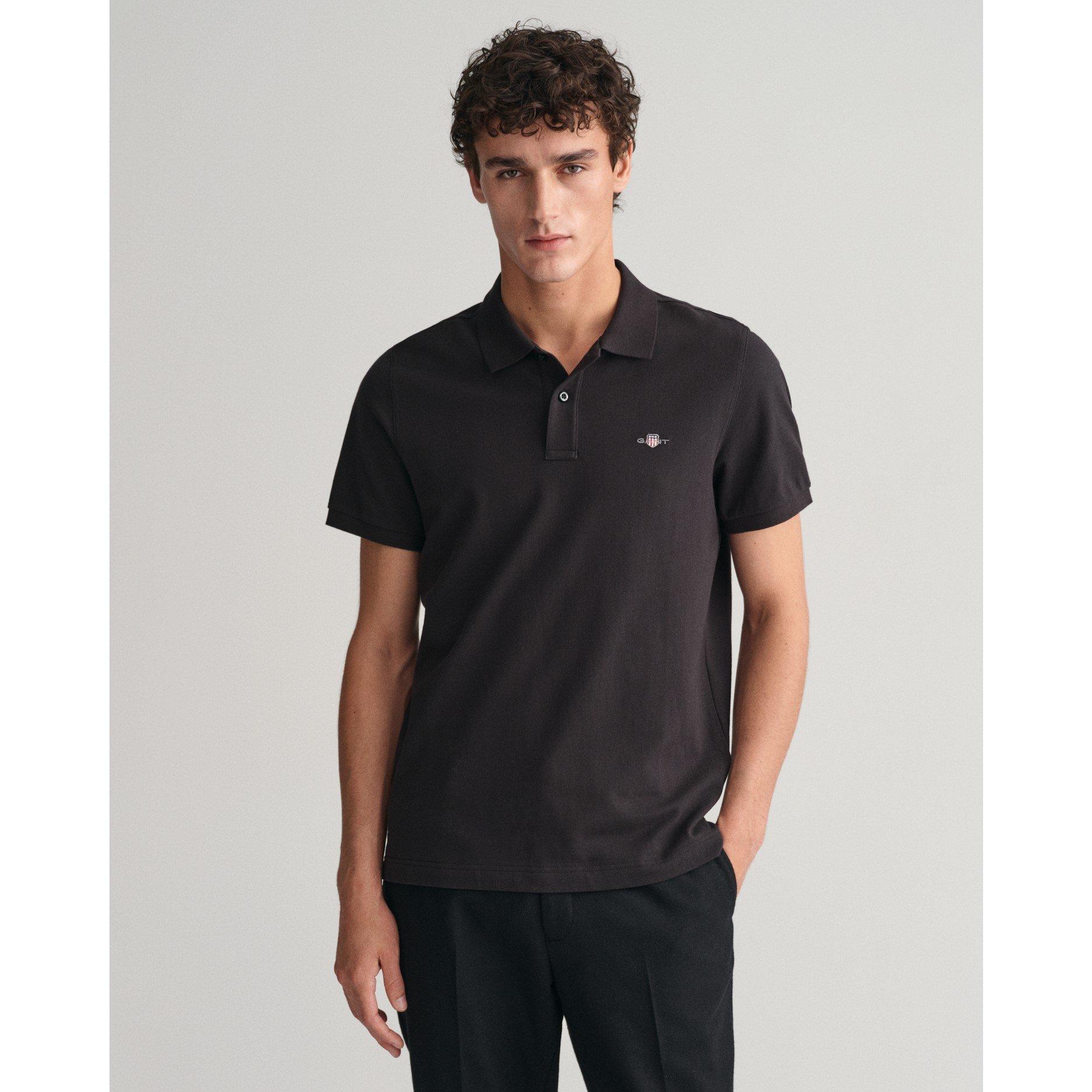 Black 005 - Gant - Shield Pique Polo Shirt - 3