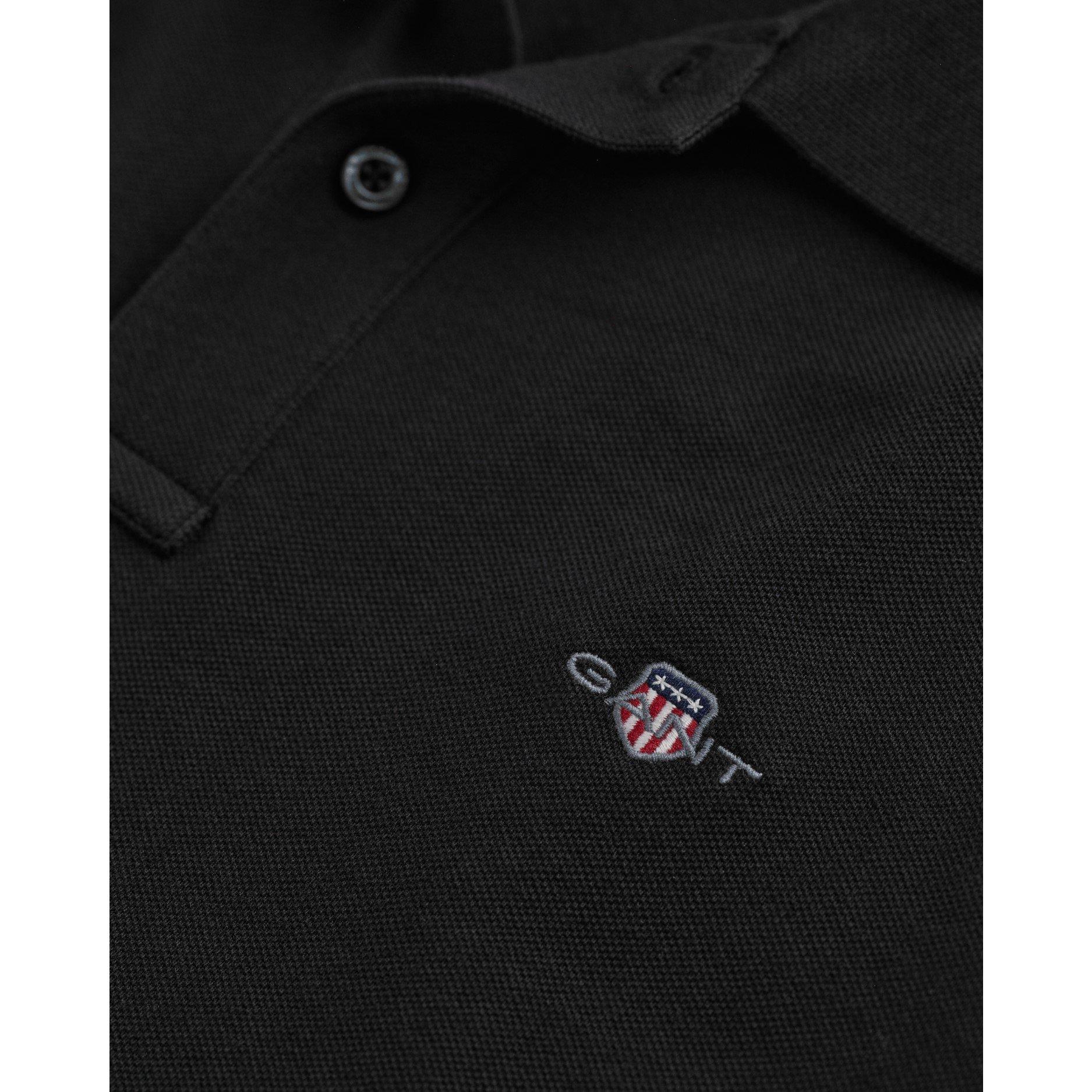 Black 005 - Gant - Shield Pique Polo Shirt - 5