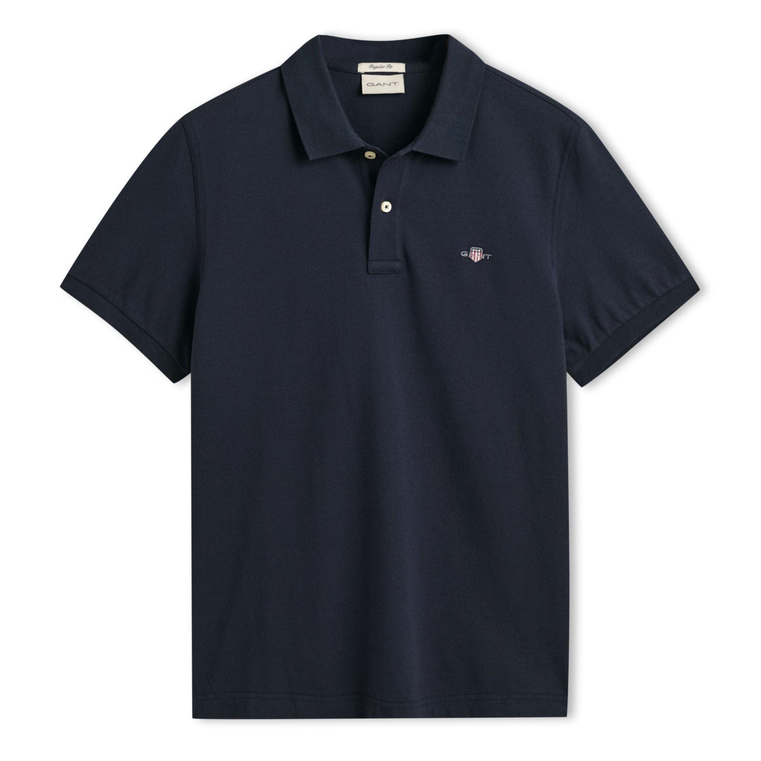 Navy 433 - Gant - Shield Pique Polo Shirt - 1