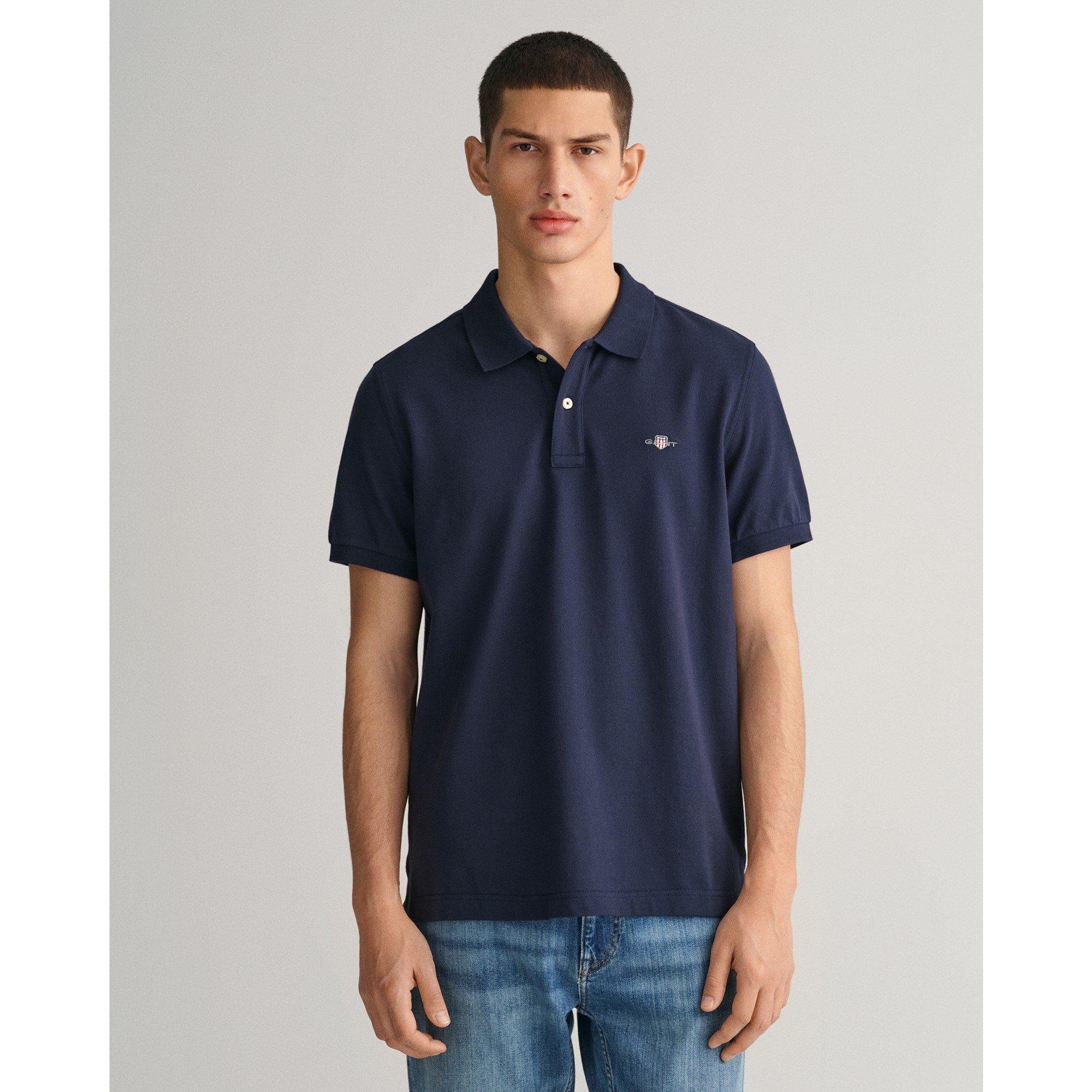 Navy 433 - Gant - Shield Pique Polo Shirt - 2