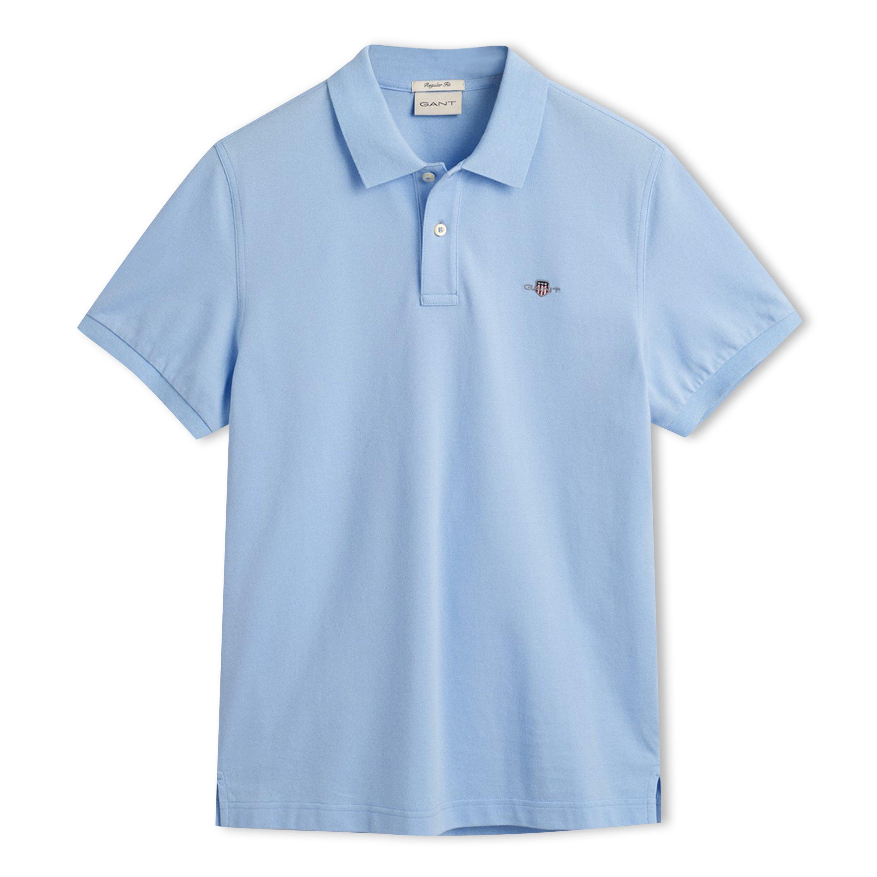 Gant Shield Pique Polo Shirt - Pale Blue 468 - XL