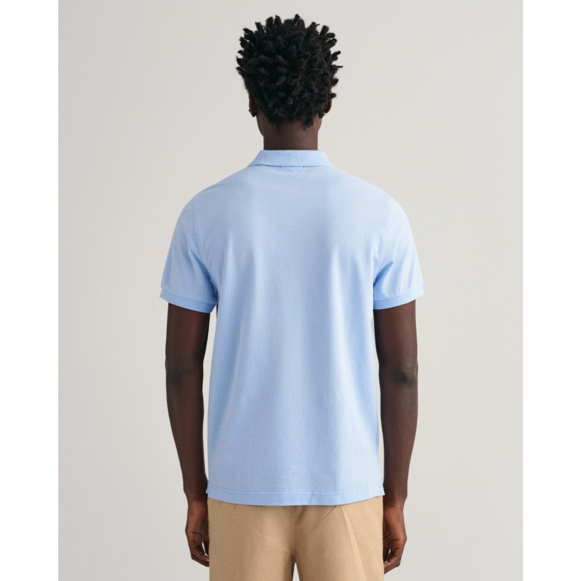 Pale Blue 468 - Gant - Shield Pique Polo Shirt - 4