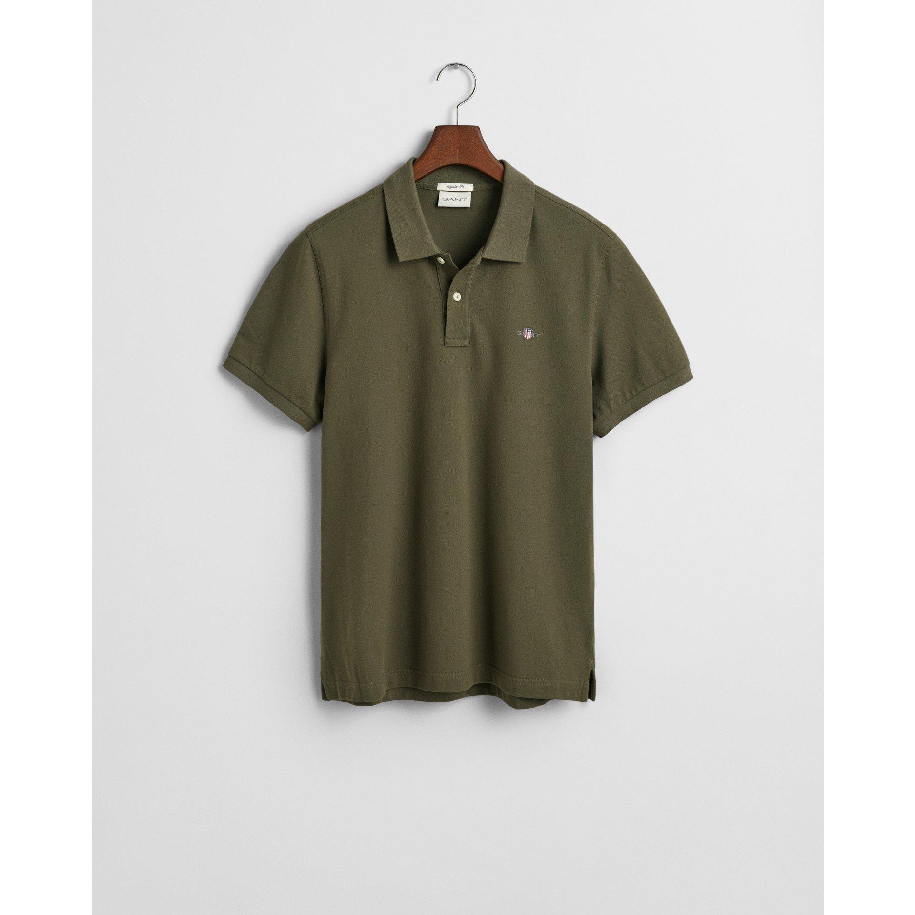Gant Men's Shield Pique Polo Shirt - Juniper Green - 2XL