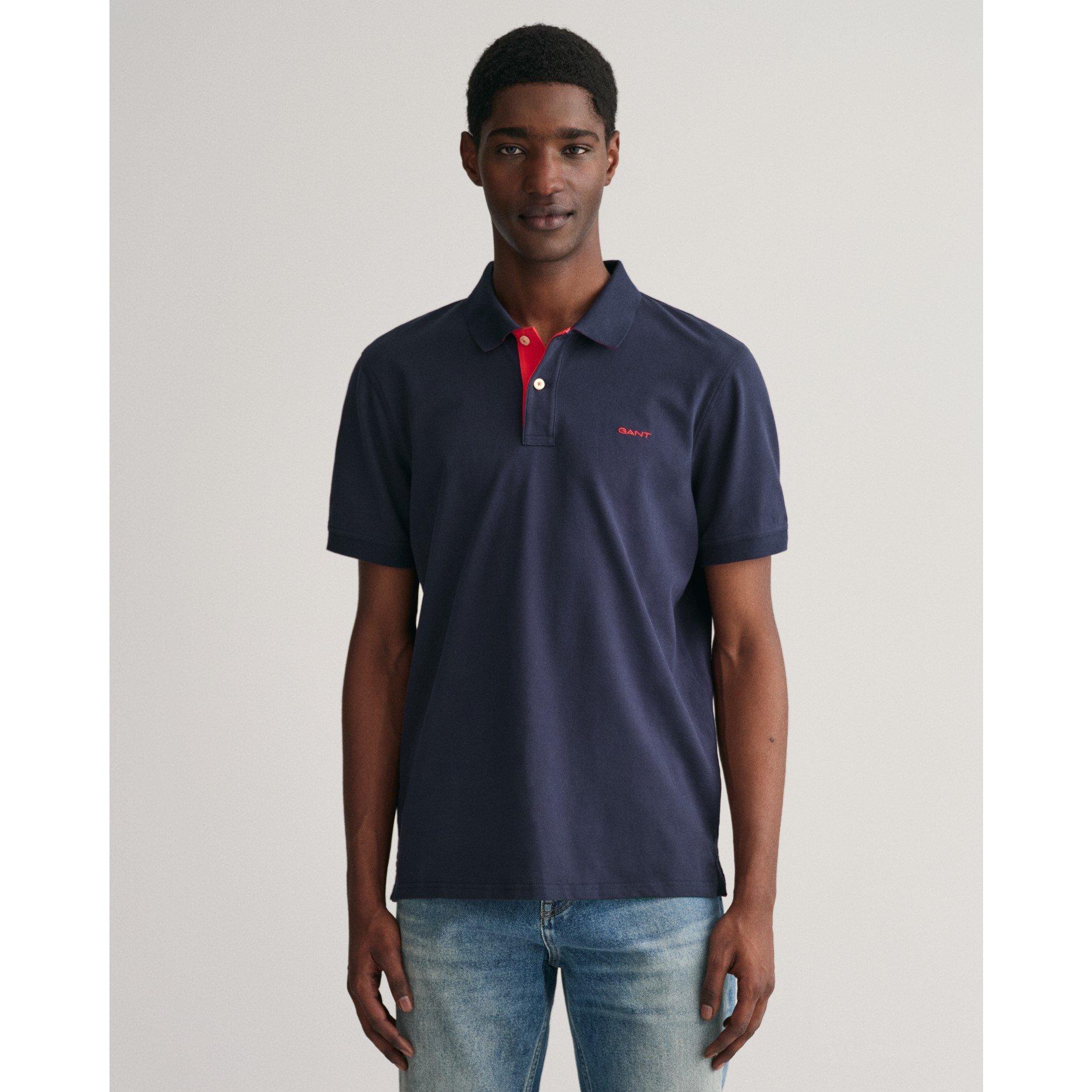 Blu 433 - Gant - Contrast Pique Polo Shirt - 3