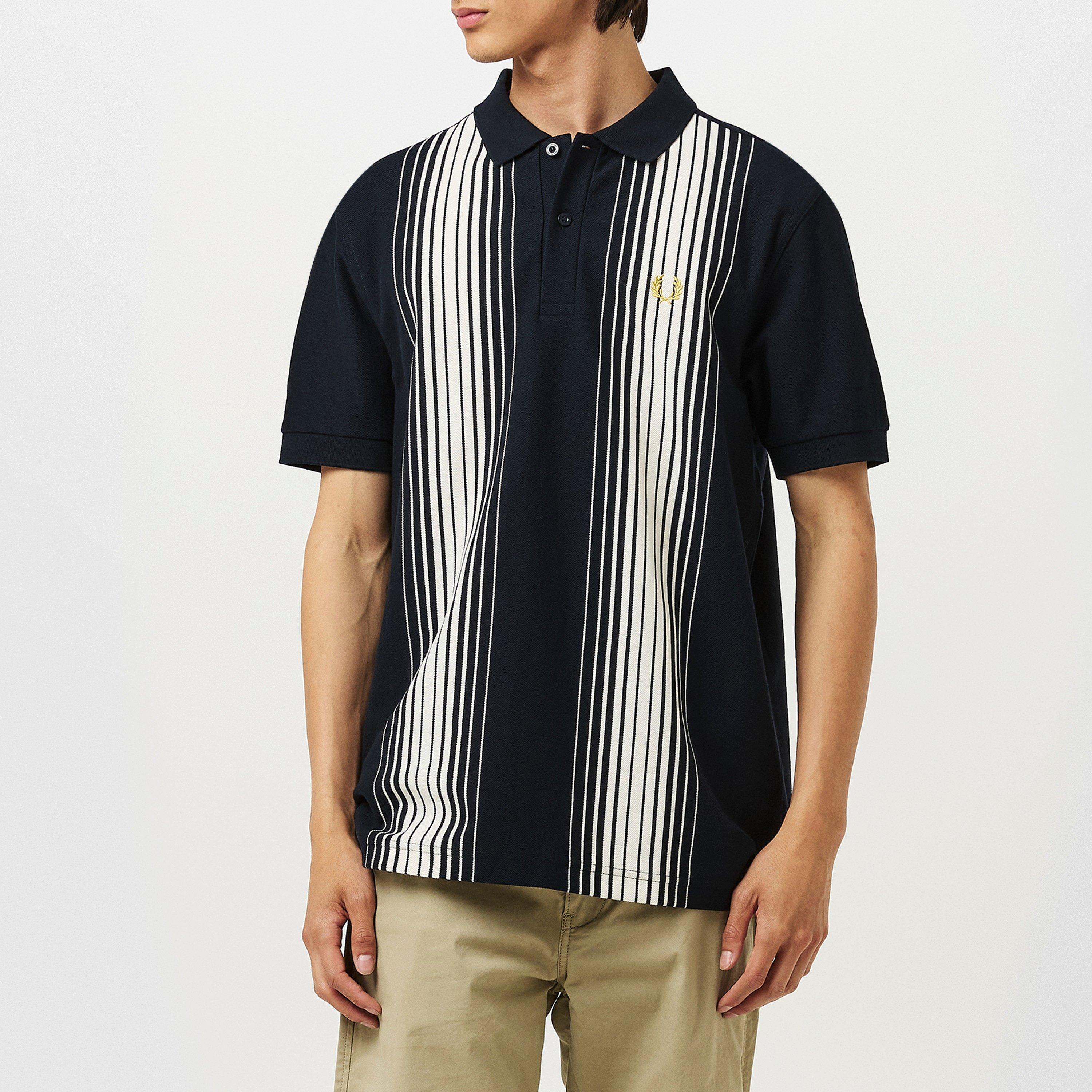 Navy 608 - Fred Perry - Men's Ombre Stripe Short-Sleeve Polo Shirt - 3