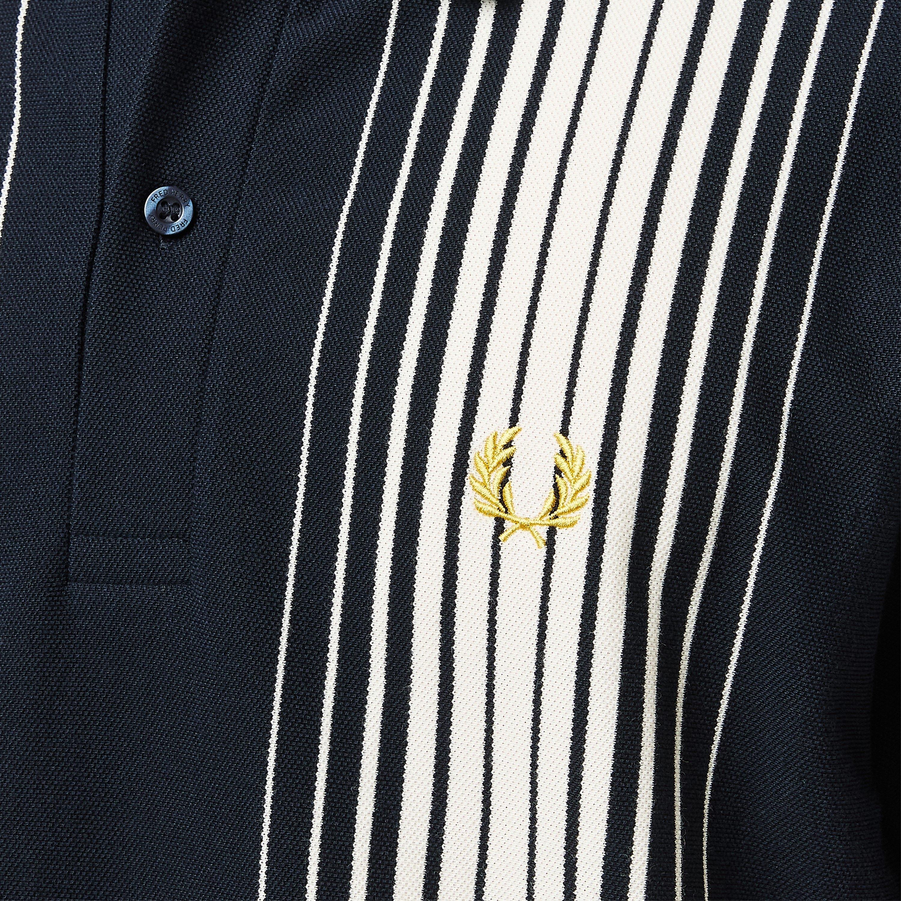 Navy 608 - Fred Perry - Men's Ombre Stripe Short-Sleeve Polo Shirt - 5