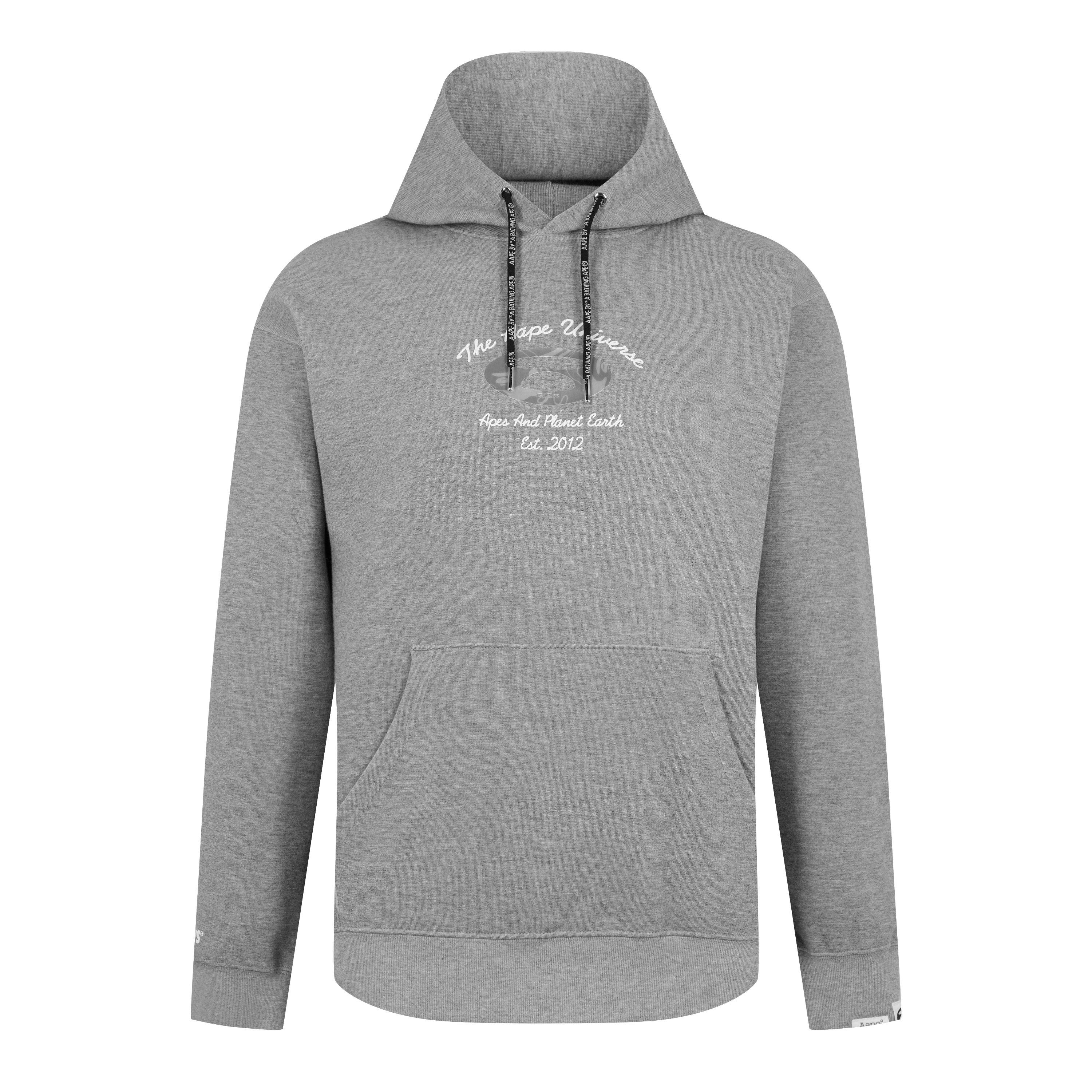 Grey - AAPE - Moonface Logo Hoodie - 5