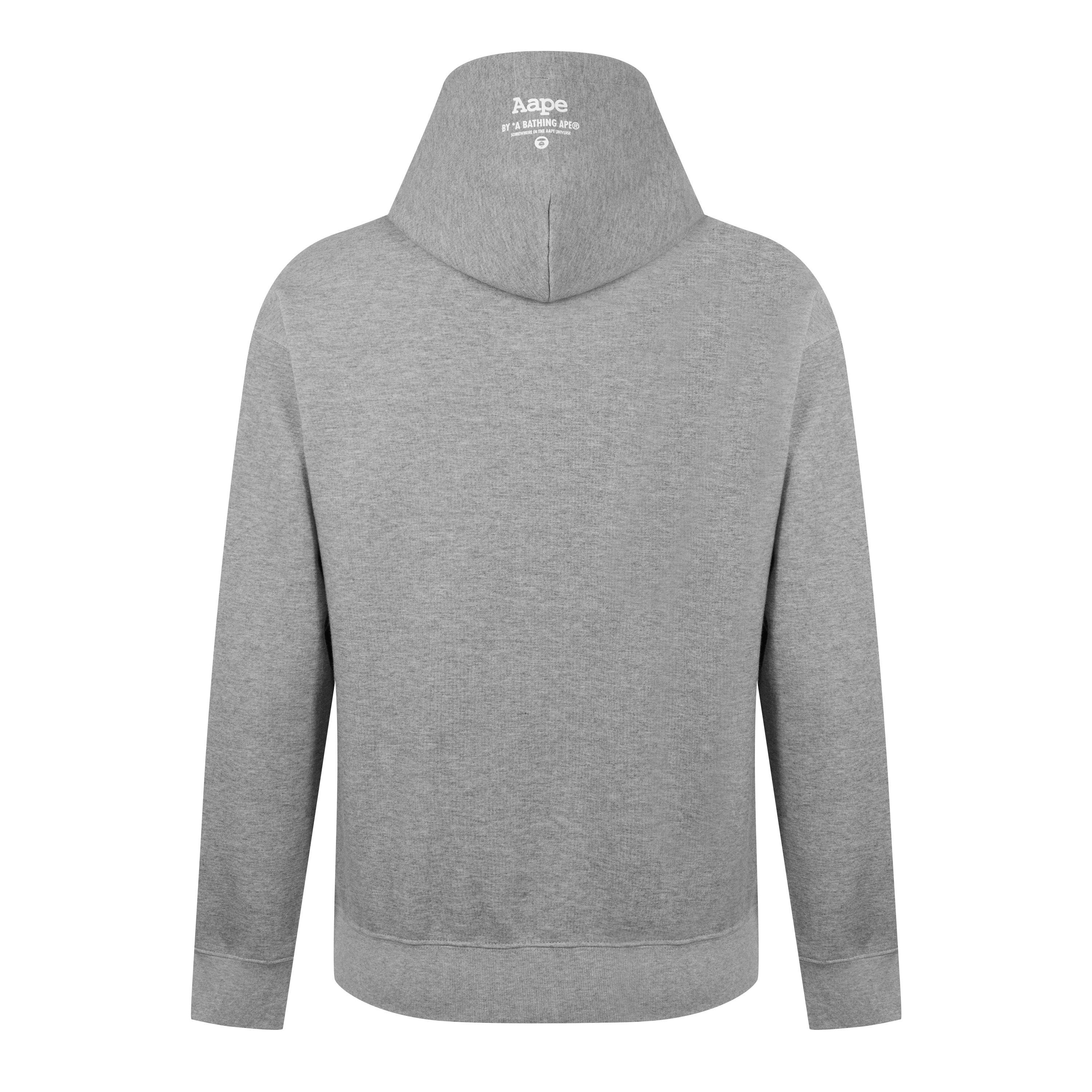 Grey - AAPE - Moonface Logo Hoodie - 6