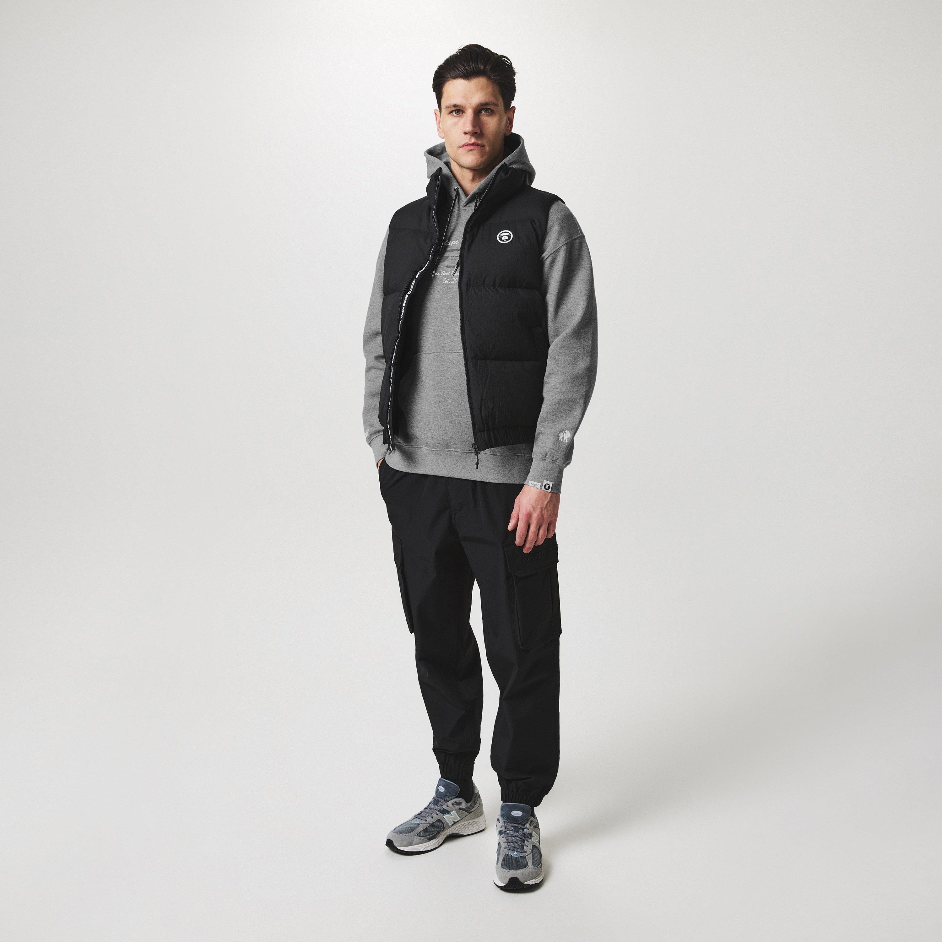 Grey - AAPE - Moonface Logo Hoodie - 4