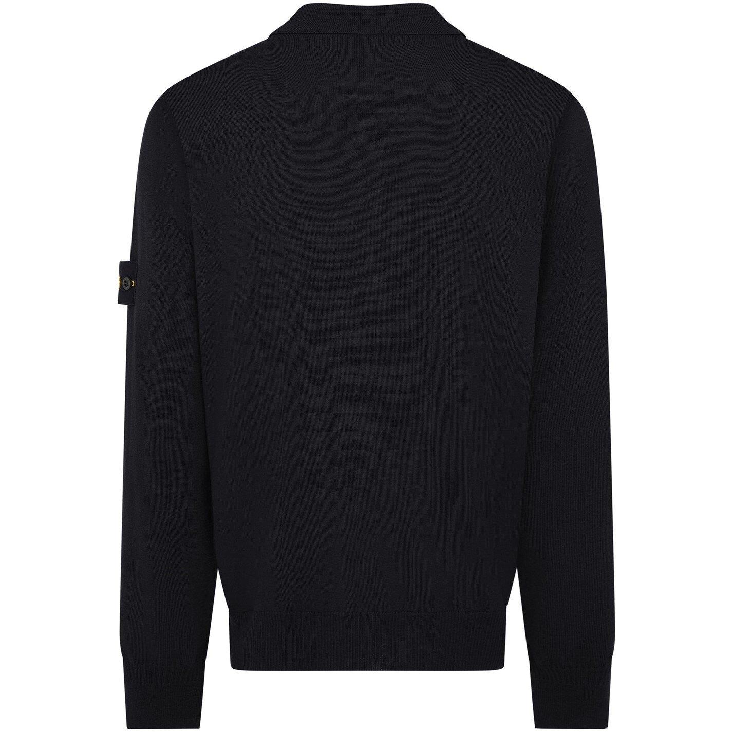 Nero V0029 - Stone Island - Button Wool Polo Shirt - 5