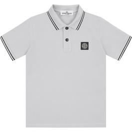 Stone Island BoysLogo Cotton Tipped Polo Shirt