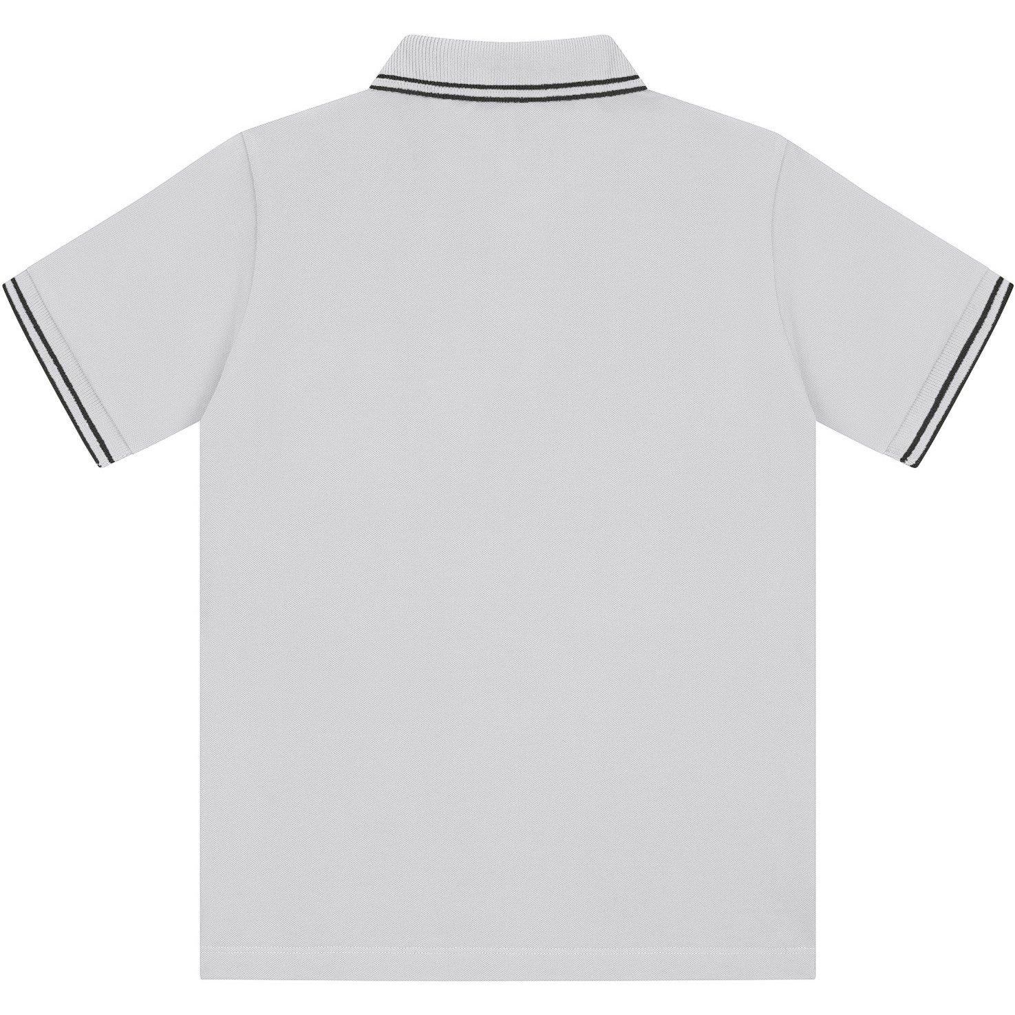 White V1001 - Stone Island - Boys' Logo Cotton Tipped Polo Shirt - 2