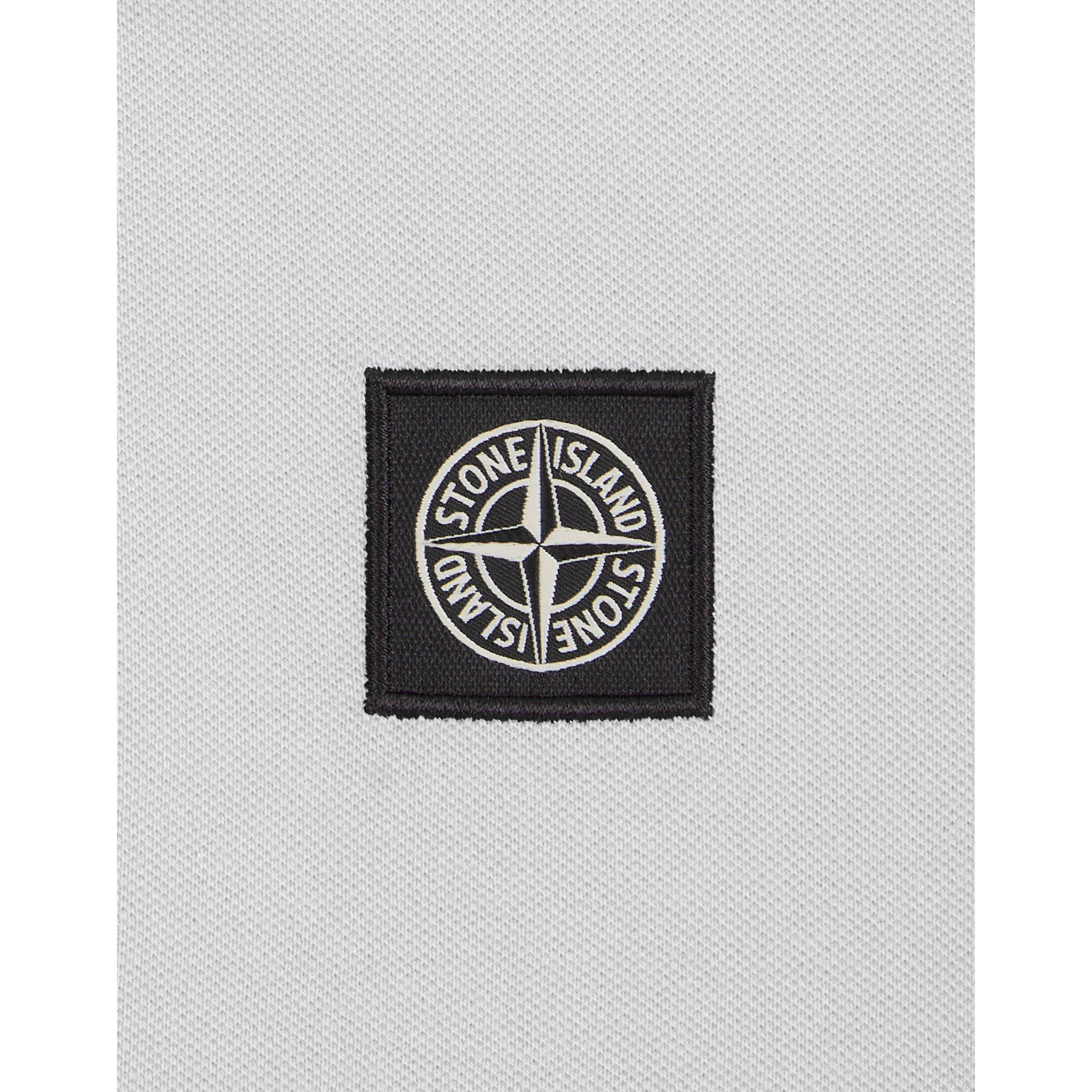 White V1001 - Stone Island - Boys' Logo Cotton Tipped Polo Shirt - 4