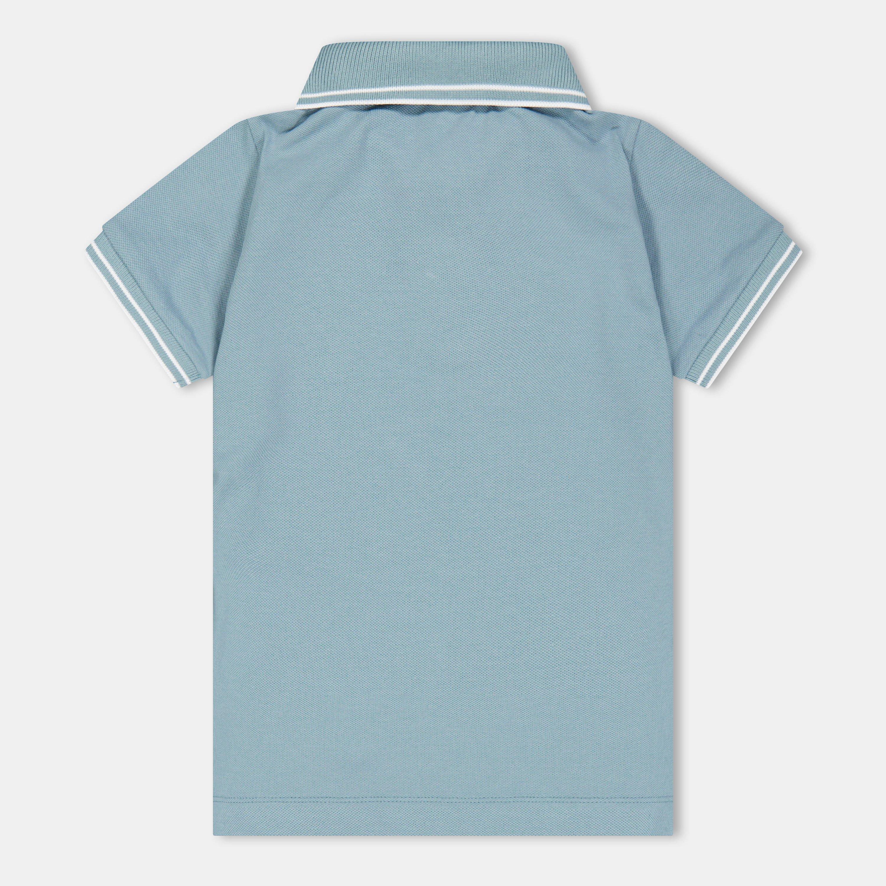 Azzurro V004A - Stone Island - Boys' Logo Cotton Tipped Polo Shirt - 2