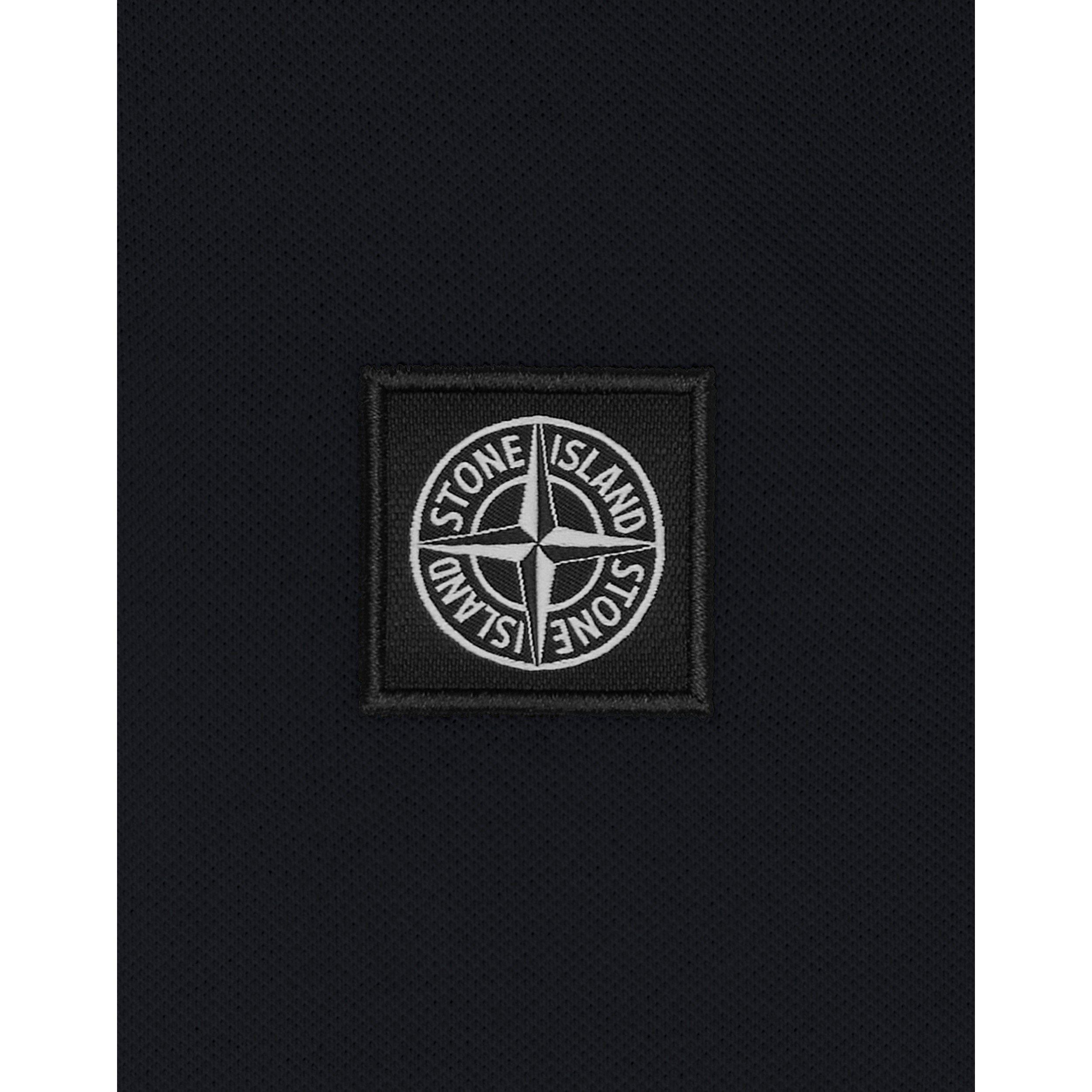 Navy V0020 - Stone Island - Boys' Logo Cotton Tipped Polo Shirt - 4