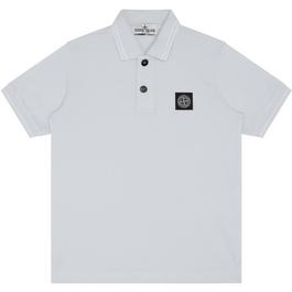 Stone Island Boys' Logo Cotton Tipped Polo Shirt