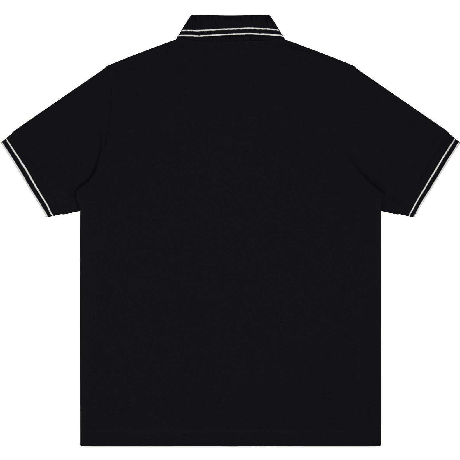 Black V0029 - Stone Island - Boys' Logo Cotton Tipped Polo Shirt - 2